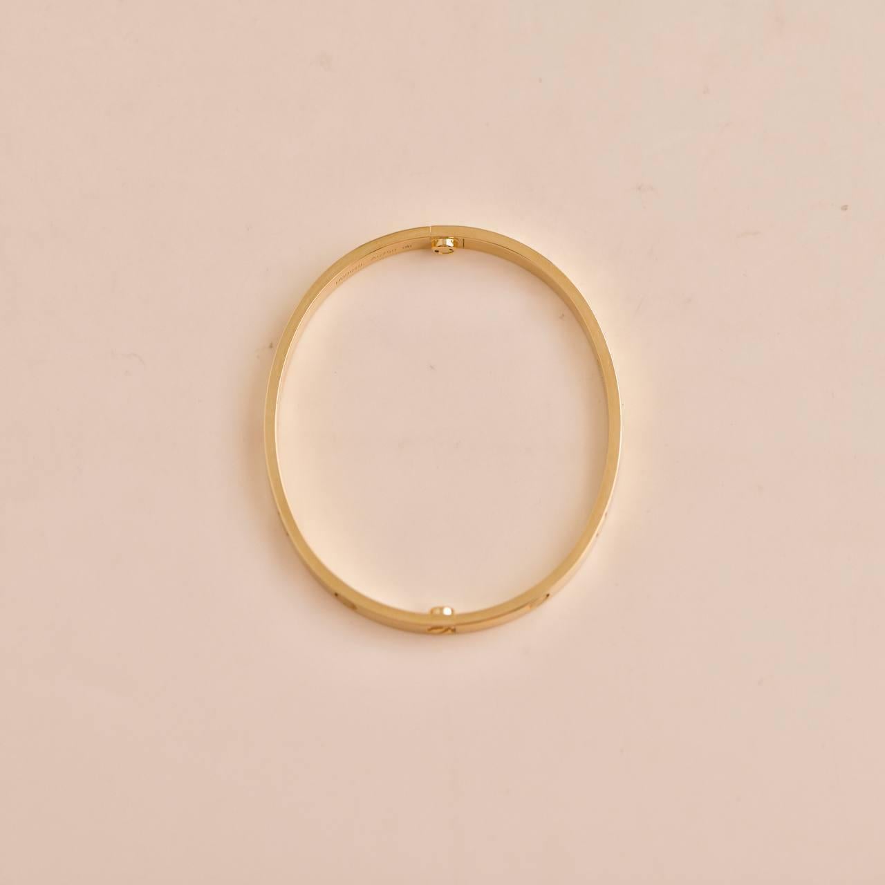 Cartier Love-Armband aus Gelbgold Größe 20 für Damen oder Herren