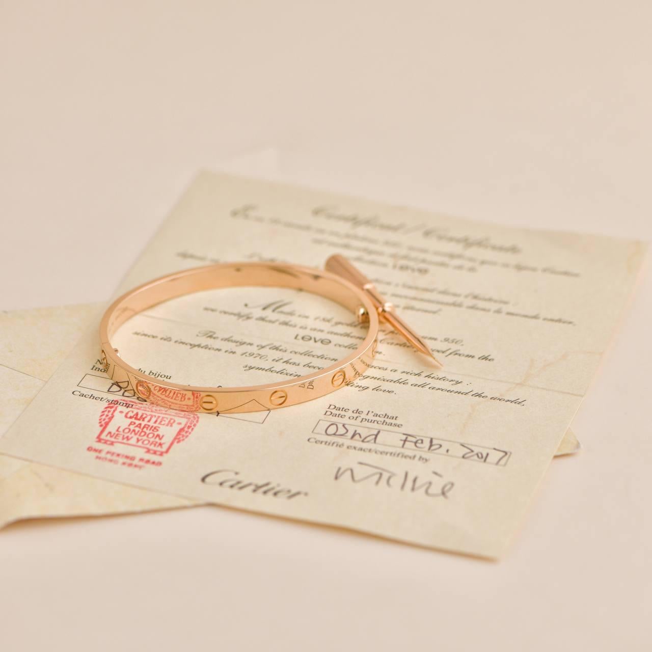 Women's or Men's Cartier Love Bracelet Rose Gold Size 19