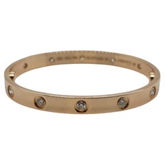 Cartier Love Bracelet Rosegold 10 Diamonds Size 16 Box & Papers
