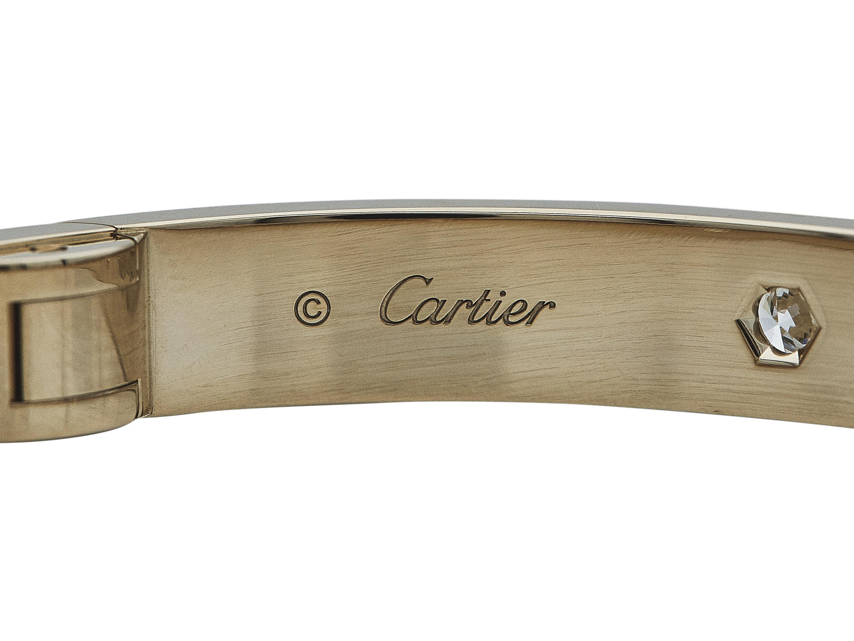 Cartier Love Armband Ein-Schrauben-Verschluss Klassisches Modell 4 Diamanten Größe 16 im Zustand „Hervorragend“ im Angebot in New York, NY