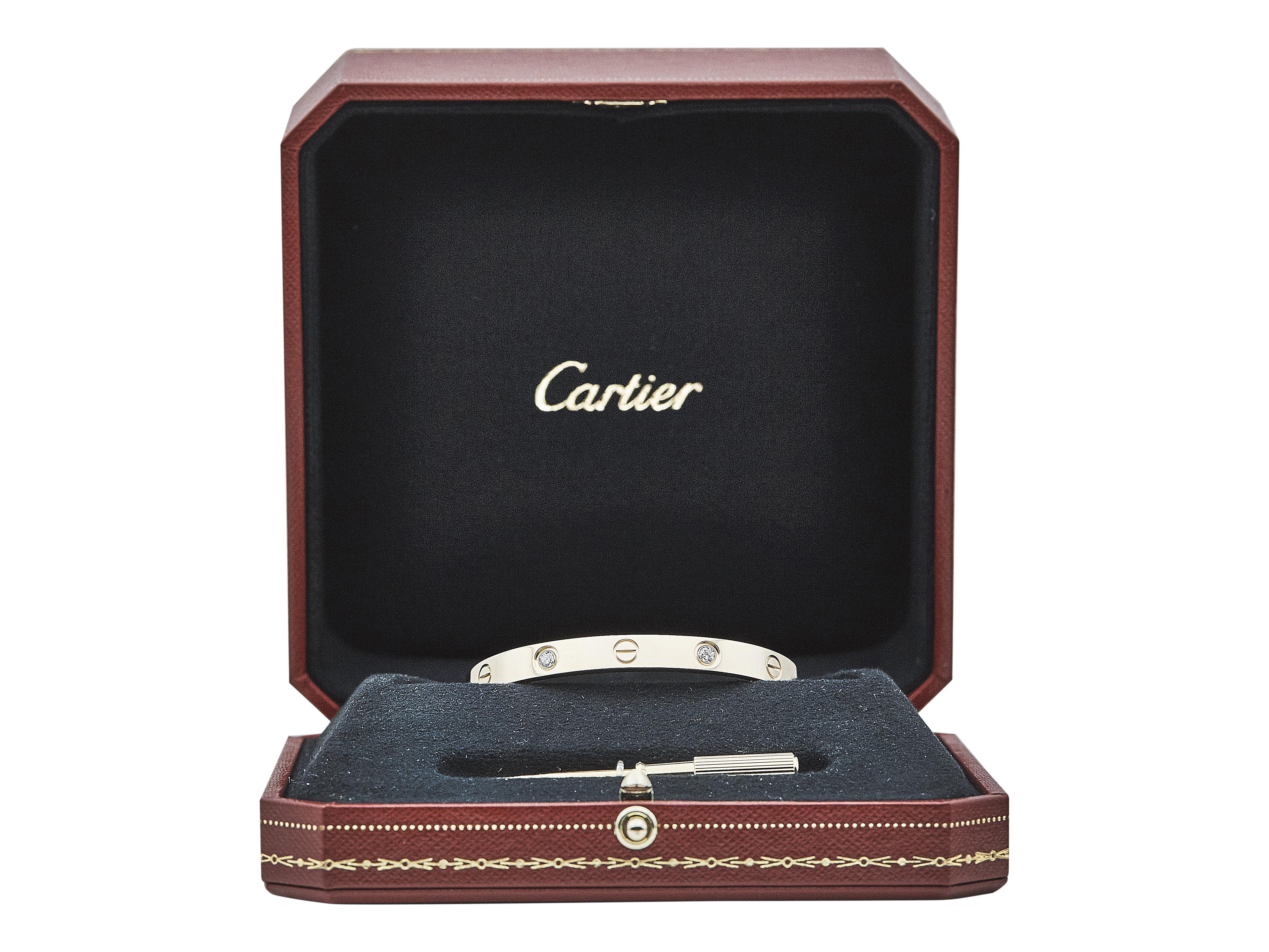 Cartier Love Armband Ein-Schrauben-Verschluss Klassisches Modell 4 Diamanten Größe 16 für Damen oder Herren im Angebot