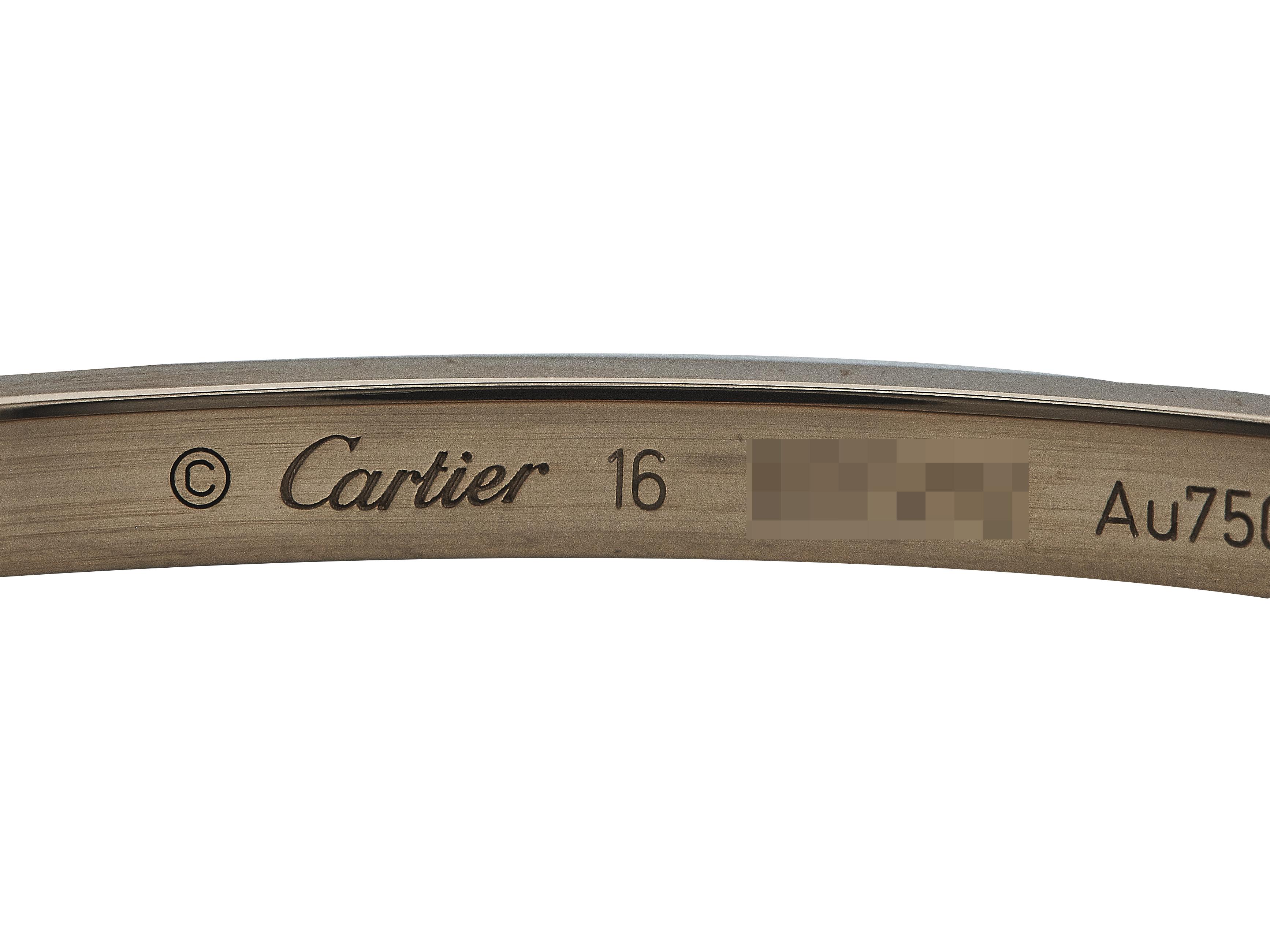 Women's or Men's Cartier Love Bracelet Single-Screw Closure Small Model 18K Rose Gold Size 16 For Sale