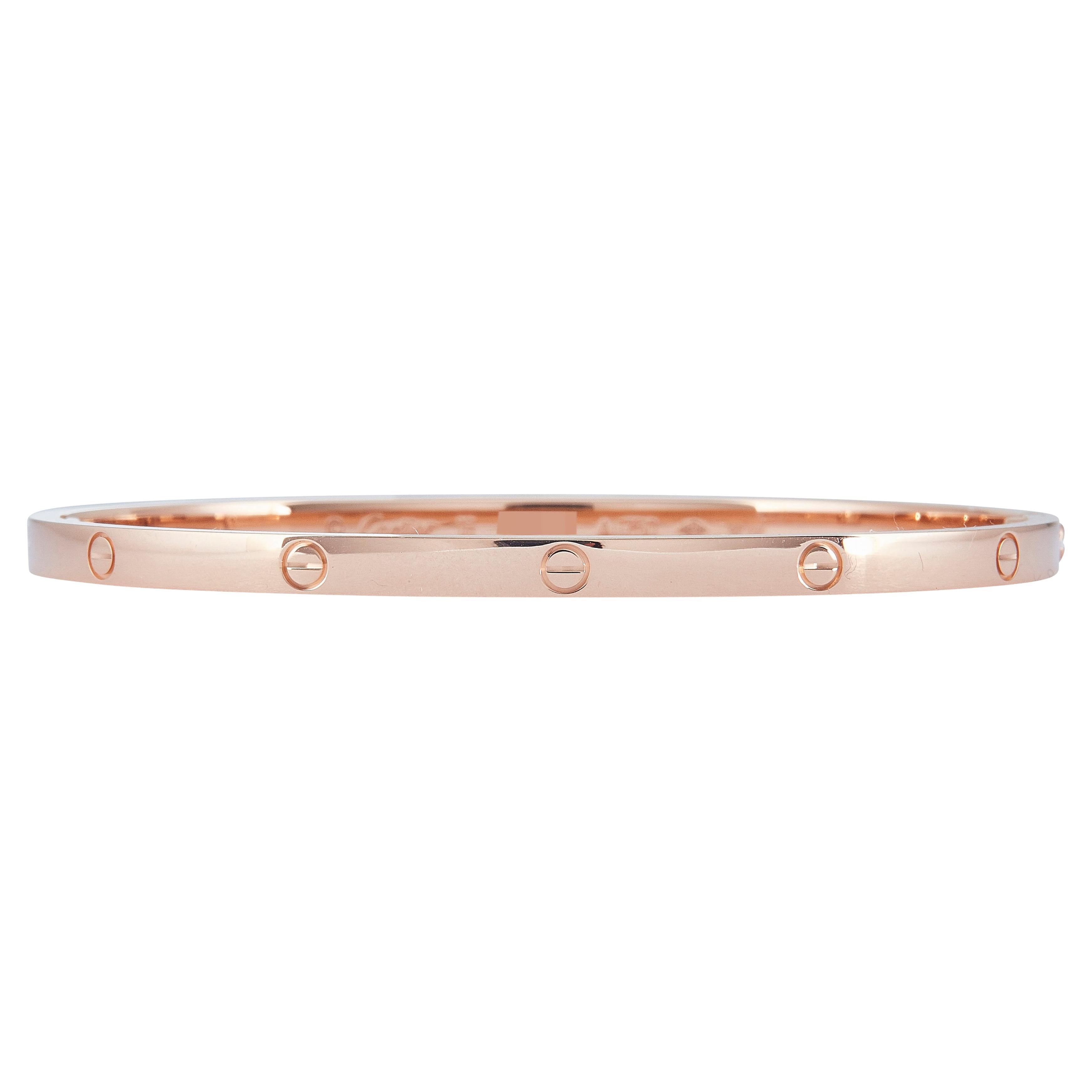 Pulsera Cartier Love Cierre de un solo tornillo Modelo Pequeño Oro rosa de 18 quilates Talla 18
