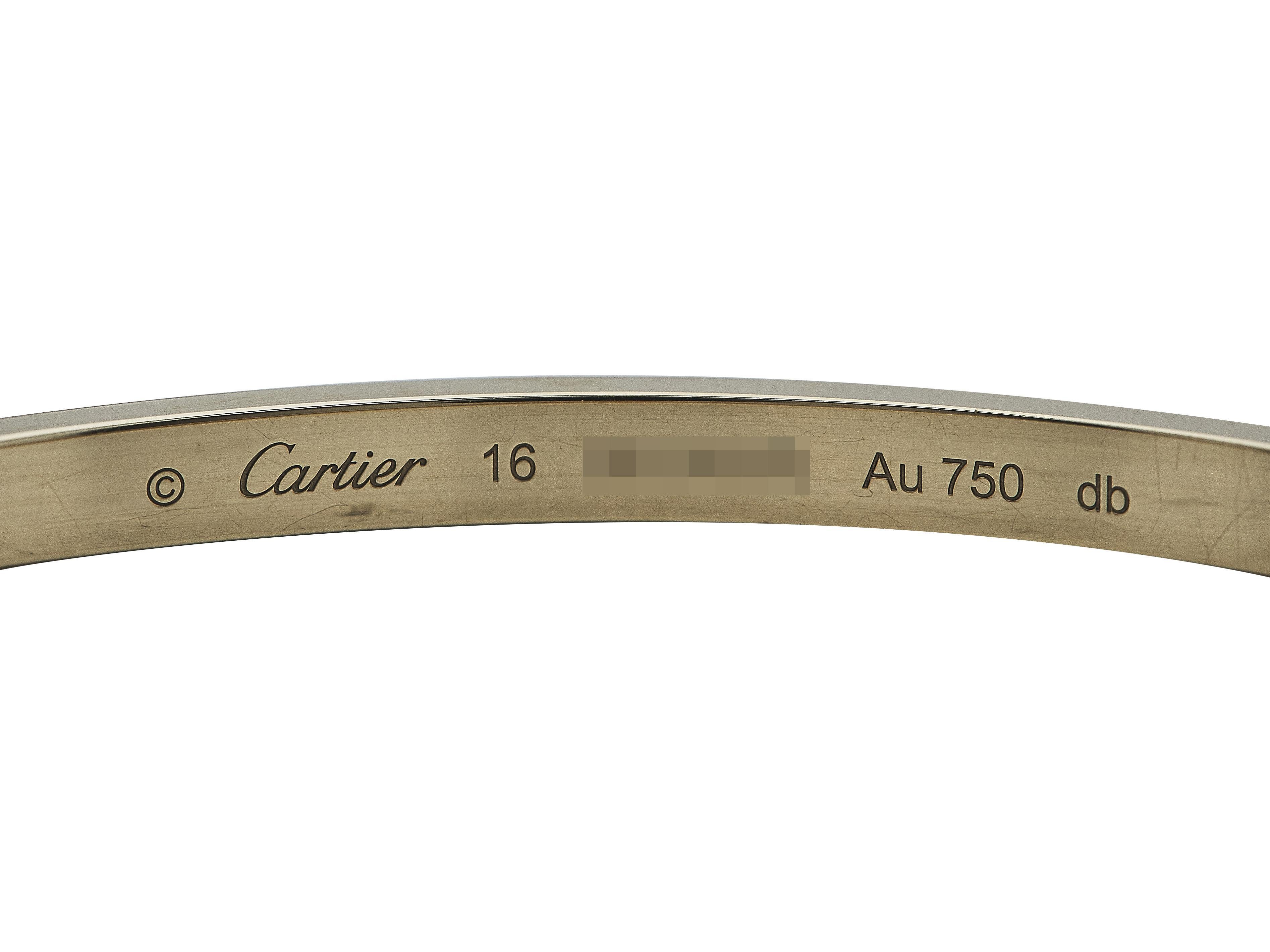 Round Cut Cartier LOVE Bracelet Single-Screw Closure Small Model 18K Yellow Gold 6-Diamond For Sale