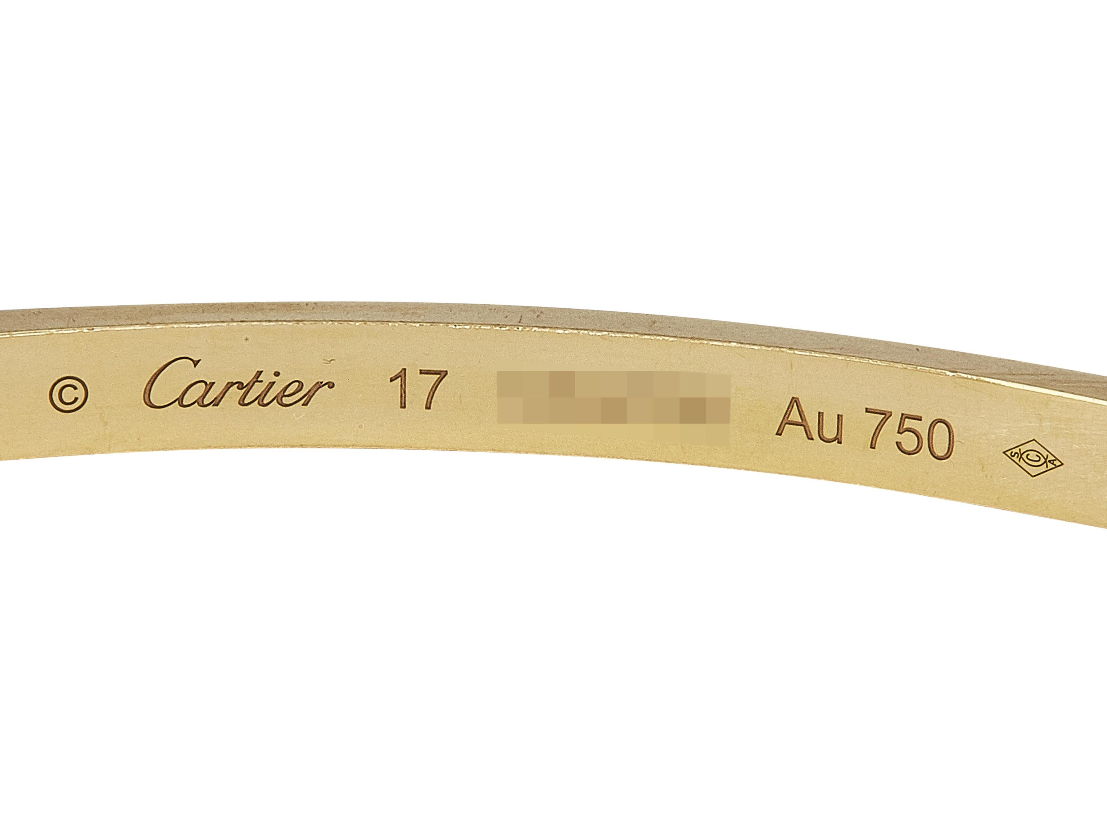 Bracelet LOVE de Cartier Fermeture à vis unique Petit Modèle Or Jaune 18K 6-Diamants en vente 1