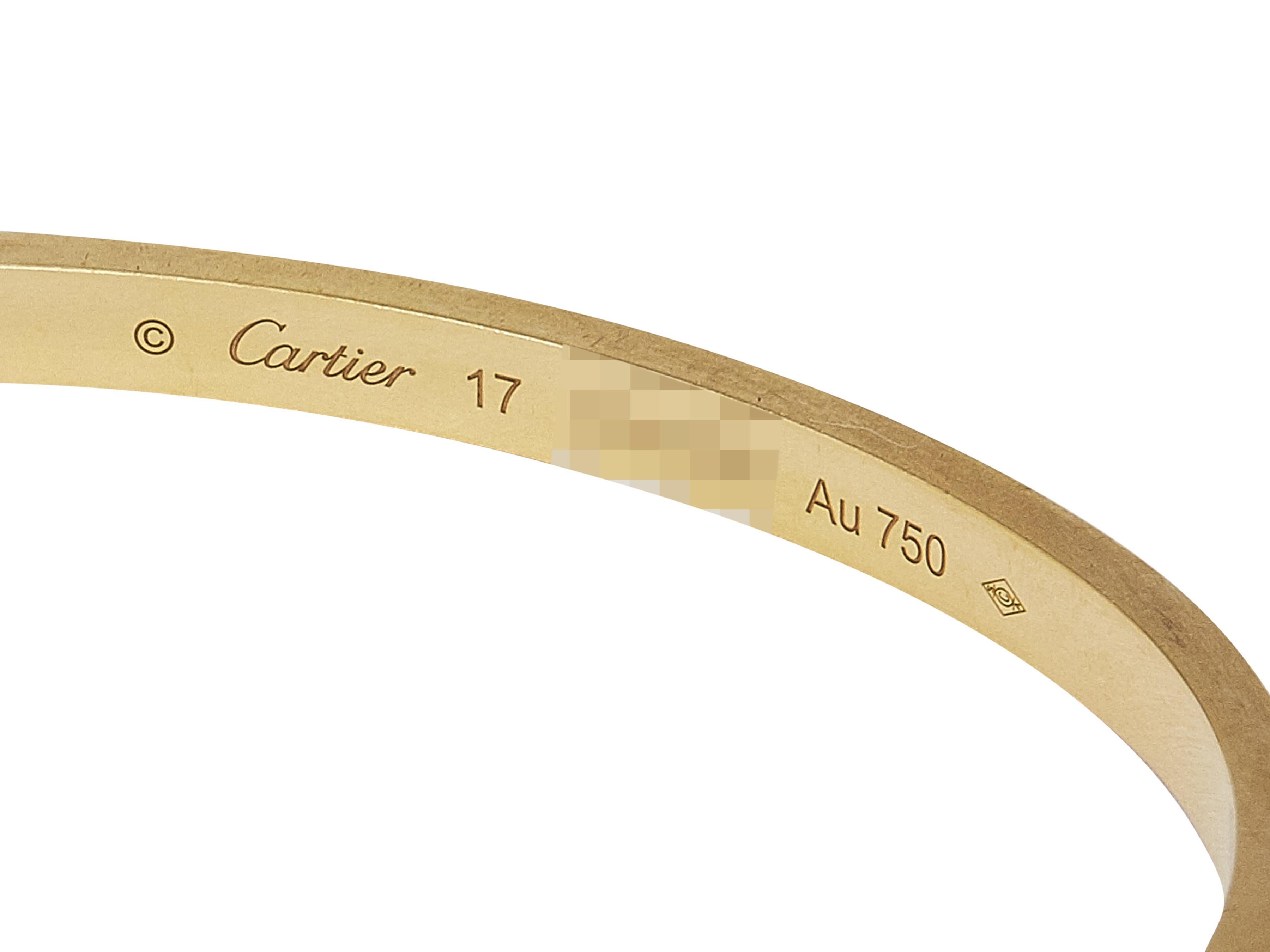 Bracelet LOVE de Cartier Fermeture à vis unique Petit Modèle Or Jaune 18K 6-Diamants en vente 2