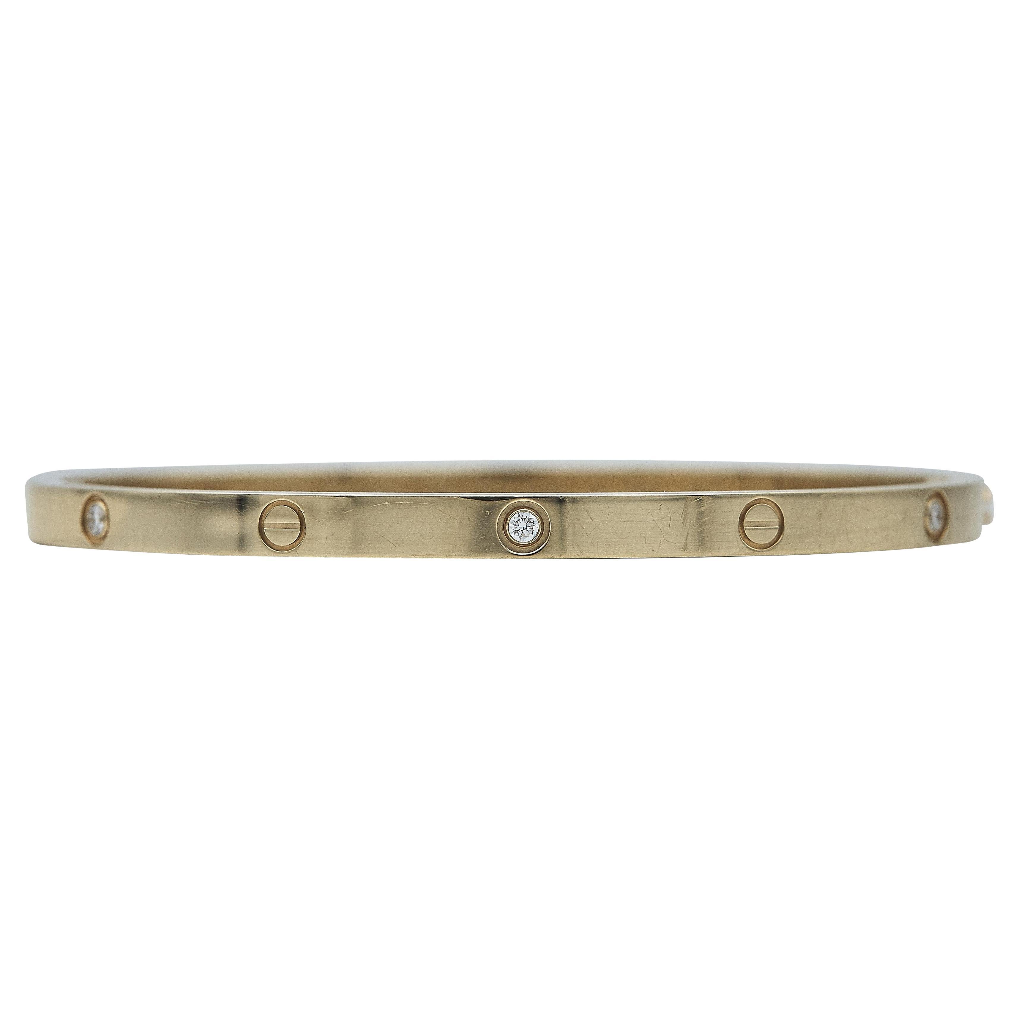 Cartier LOVE Armband Ein-Schrauben-Verschluss Kleines Modell 18K Gelbgold 6-Diamanten