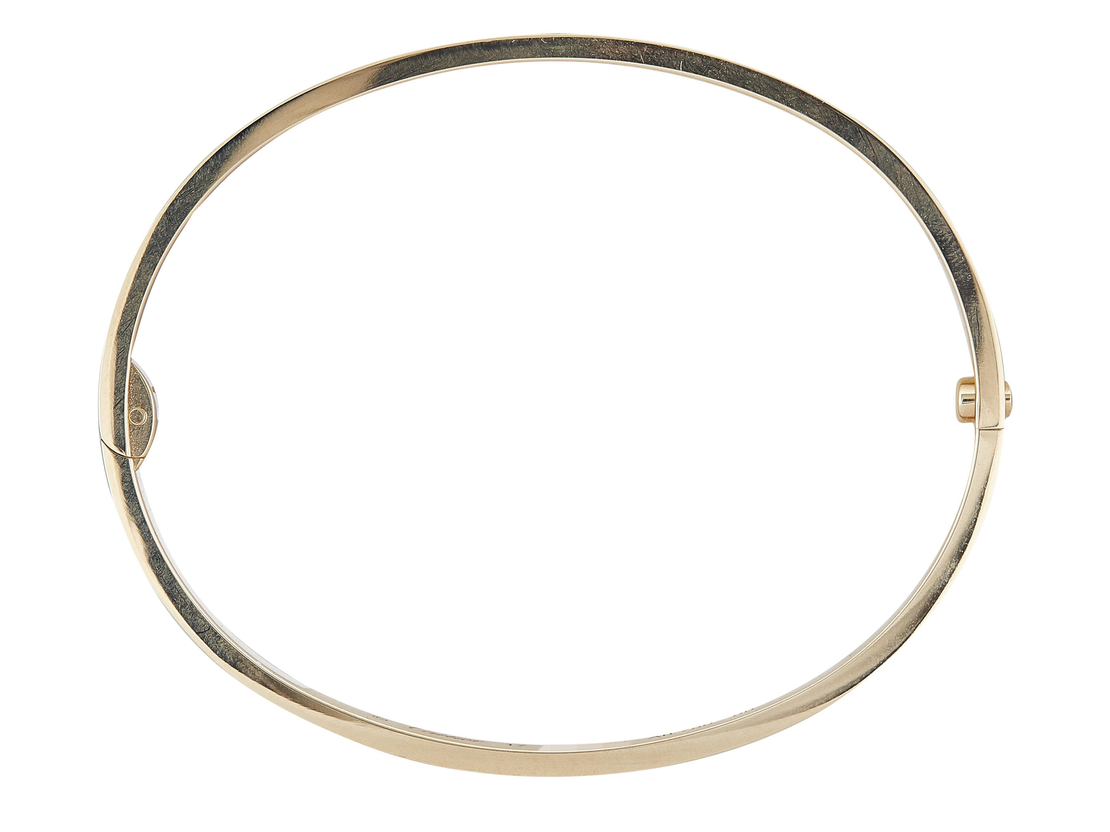 Cartier LOVE Pulsera Cierre de un solo tornillo Modelo Pequeño Oro Amarillo 18K Talla 17 Contemporáneo en venta