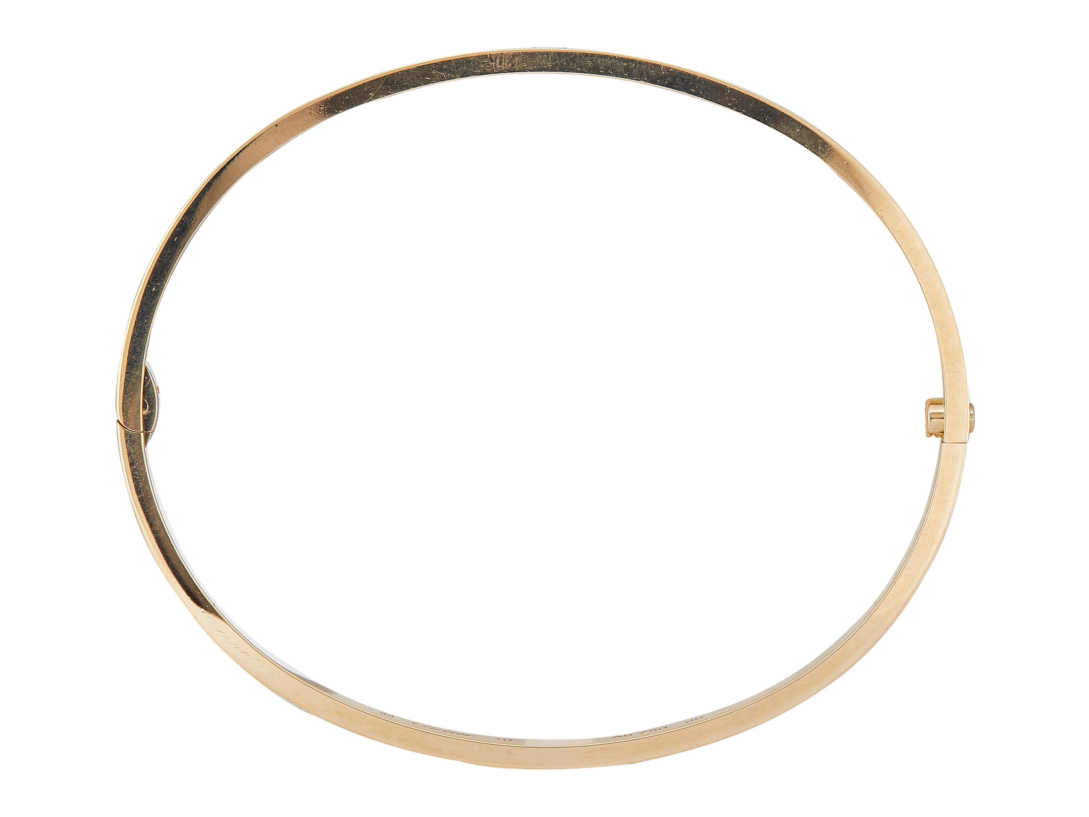 Cartier LOVE Pulsera Cierre de un solo tornillo Modelo Pequeño Oro Amarillo 18K Talla 17 en Excelente estado para la venta en New York, NY