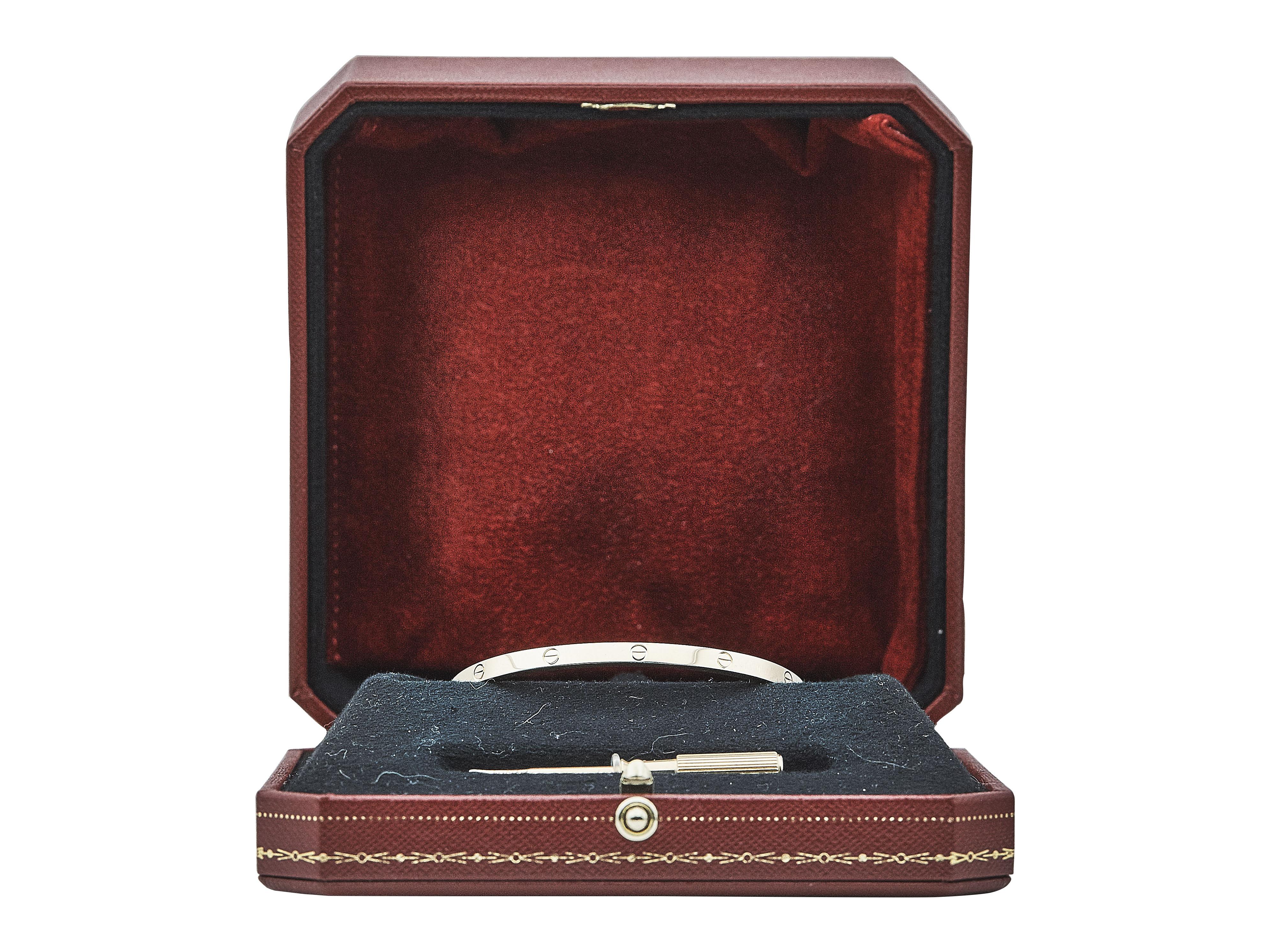Cartier Love Bracelet Single-Screw Closure Small Model 18K Yellow Gold Size 17 For Sale 1
