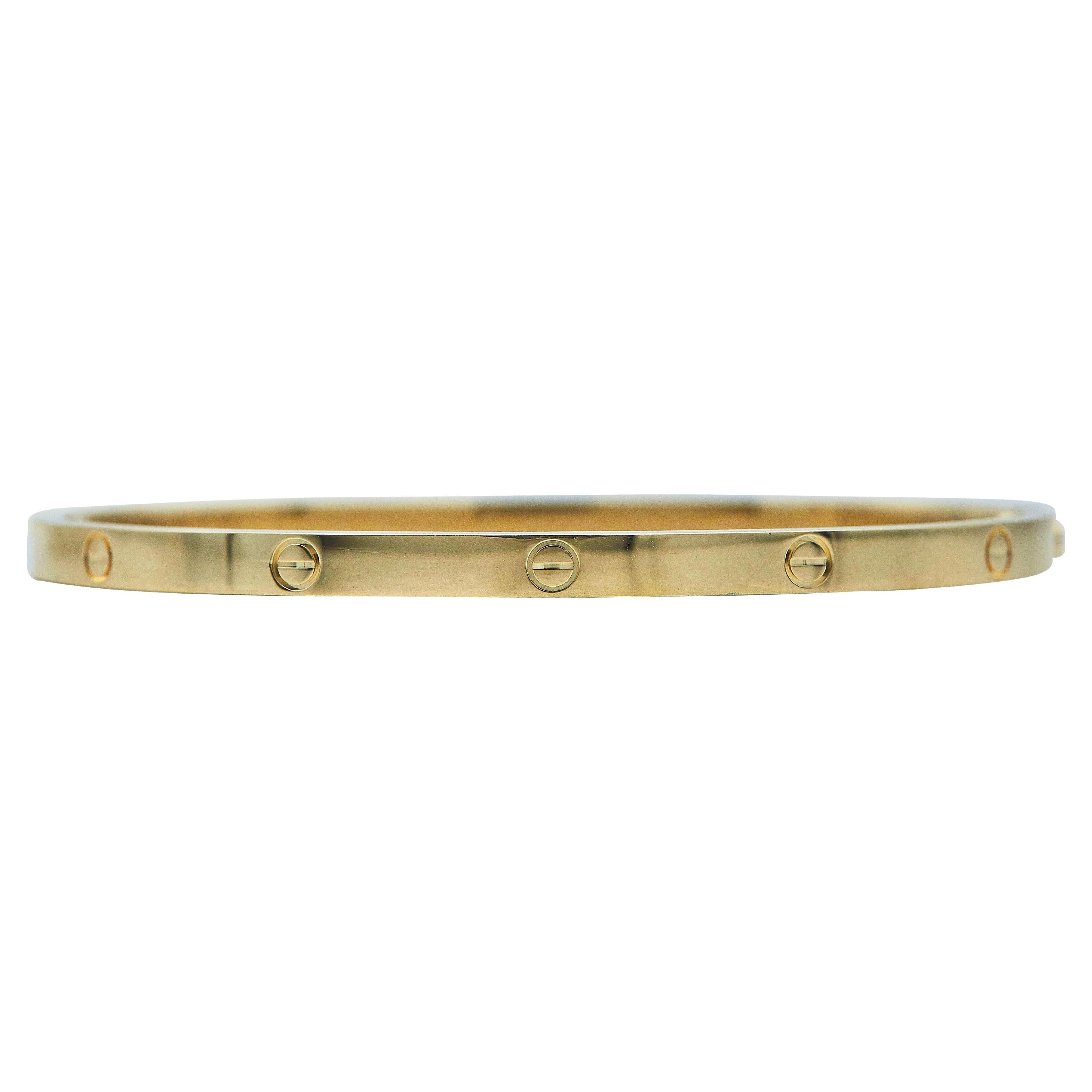 Cartier Love Bracelet Single-Screw Closure Small Model 18K Yellow Gold Size 17