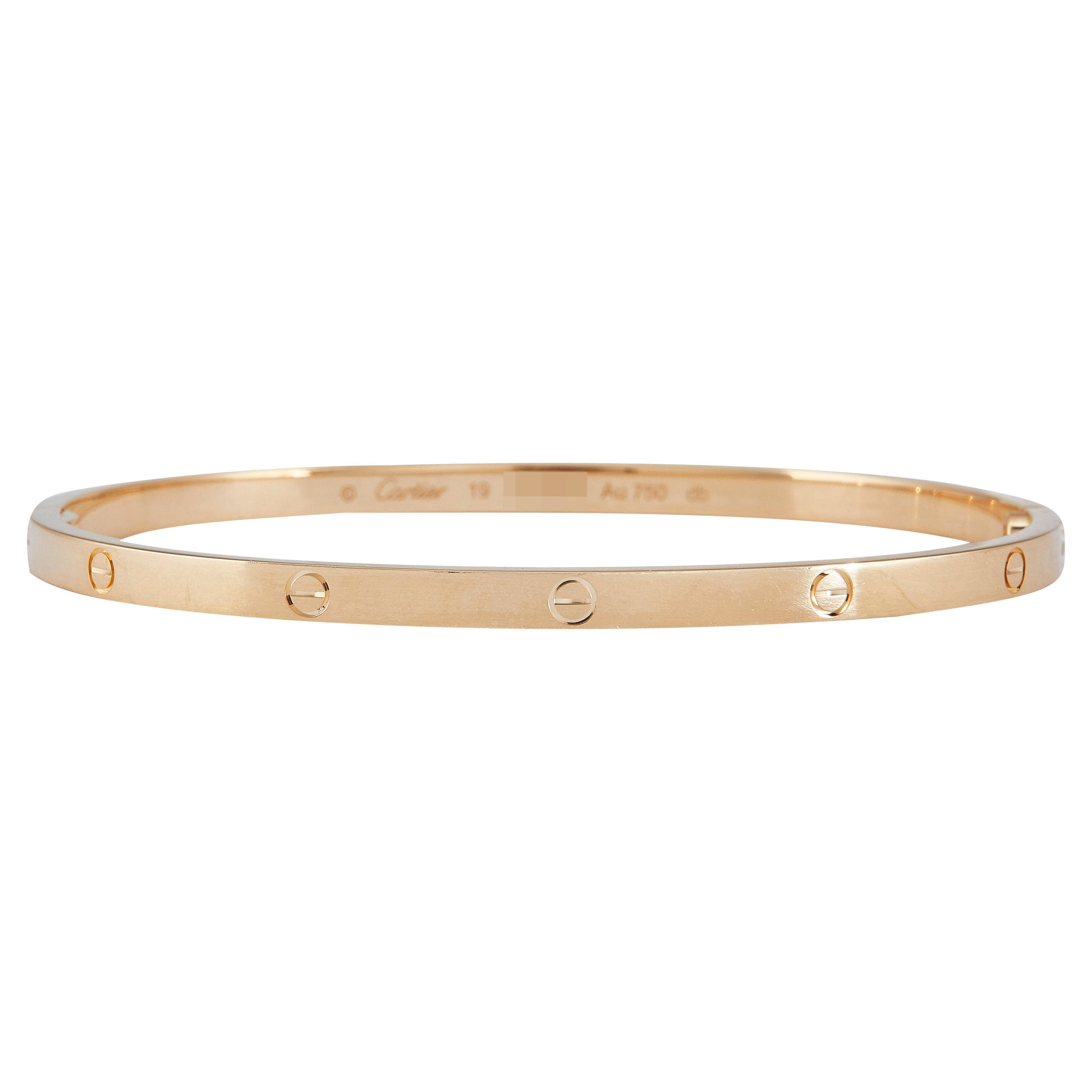 Cartier LOVE Pulsera Cierre de un solo tornillo Modelo Pequeño Oro Amarillo 18K Talla 17 en venta