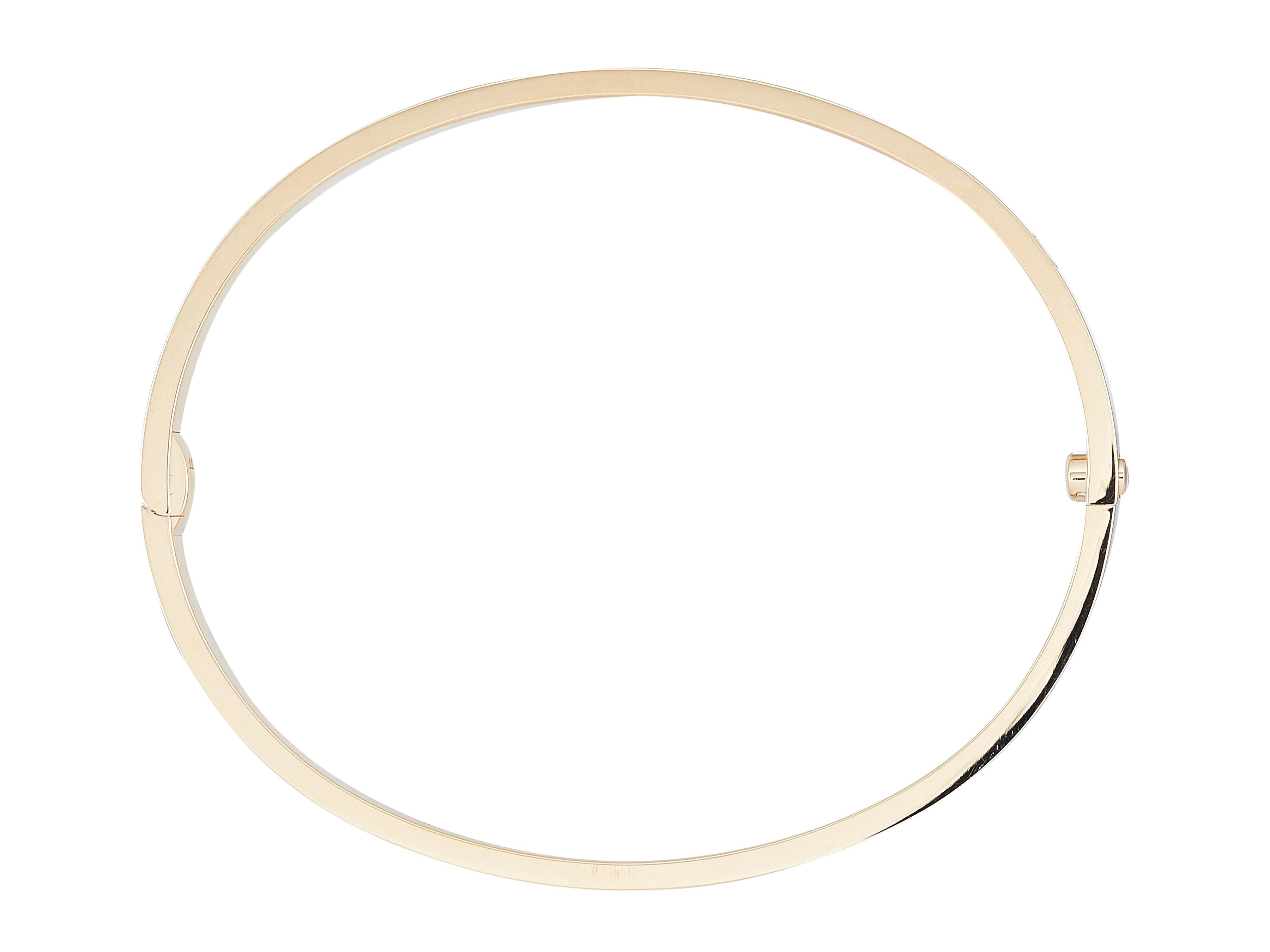 Women's or Men's Cartier Love Bracelet Single-Screw Closure Small Model 18K Yellow Gold Size 18