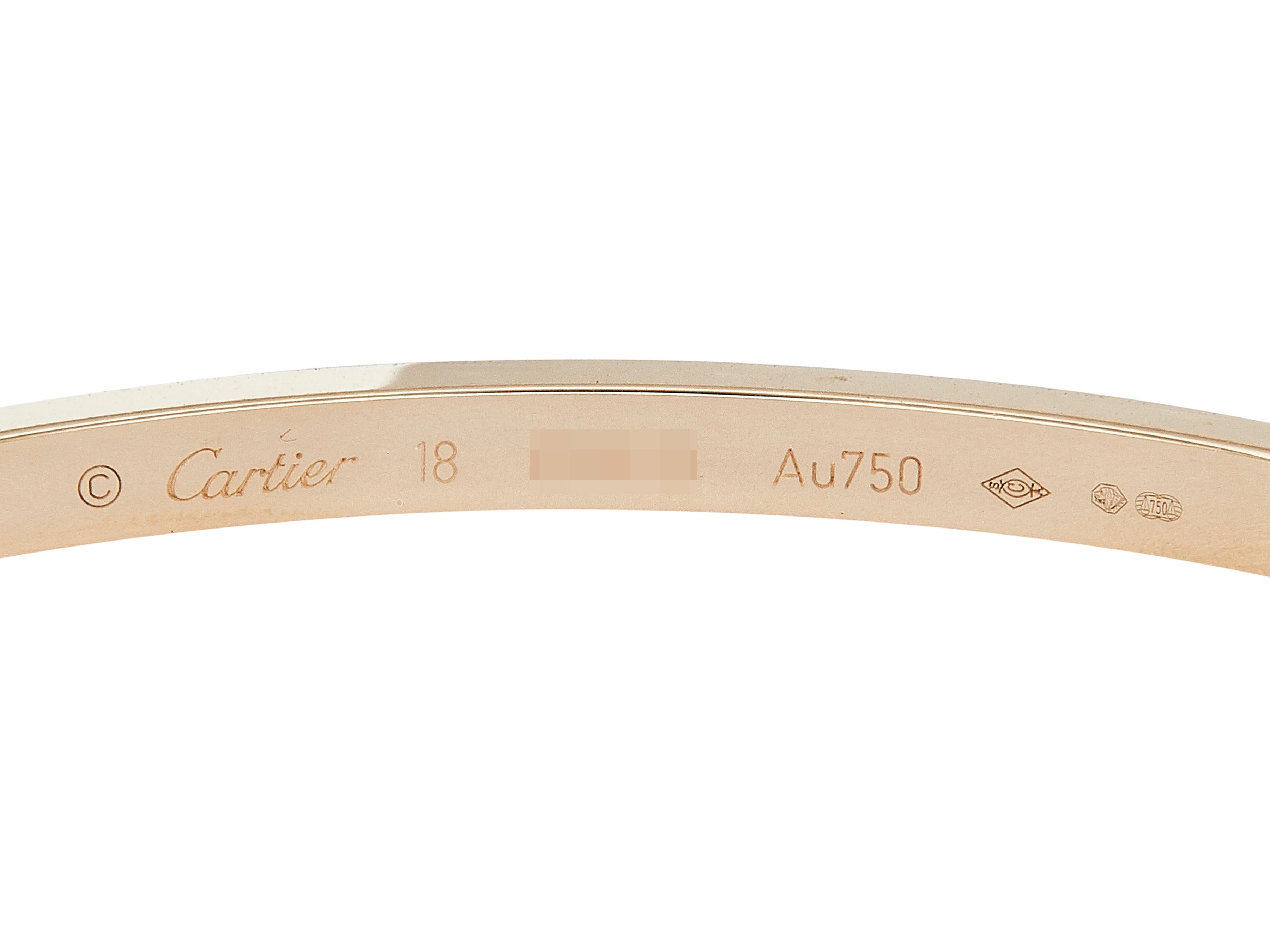 Cartier Love Bracelet Single-Screw Closure Small Model 18K Yellow Gold Size 18 2