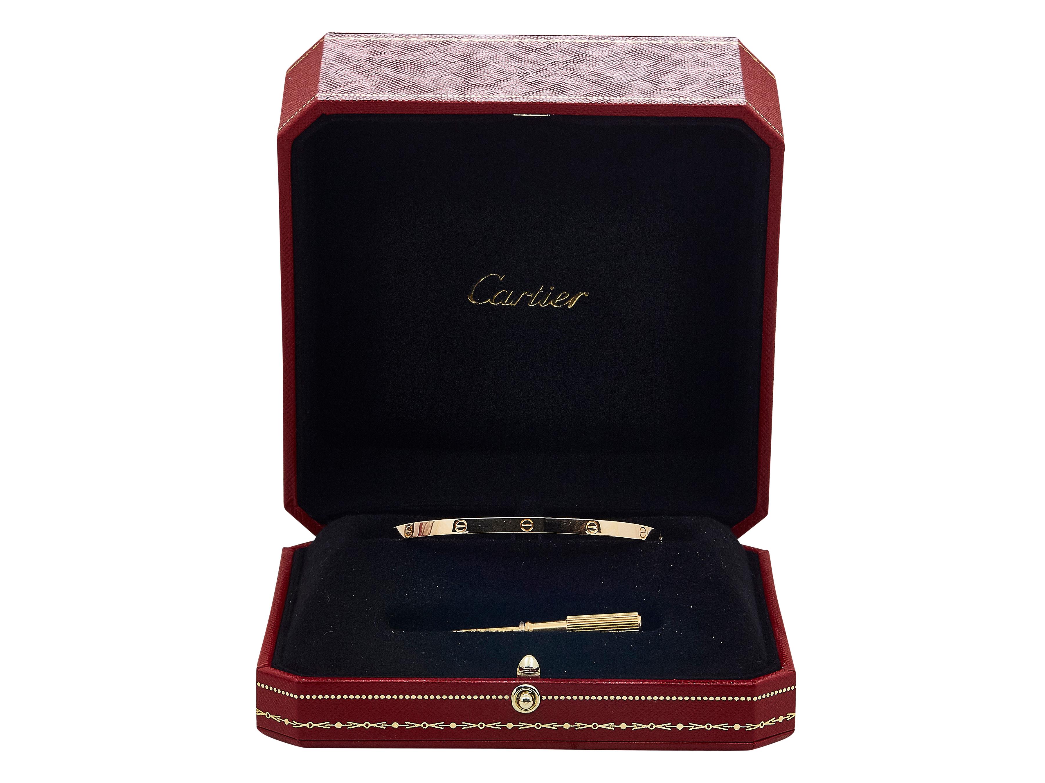 Cartier Love Bracelet Single-Screw Closure Small Model 18K Yellow Gold Size 18 4