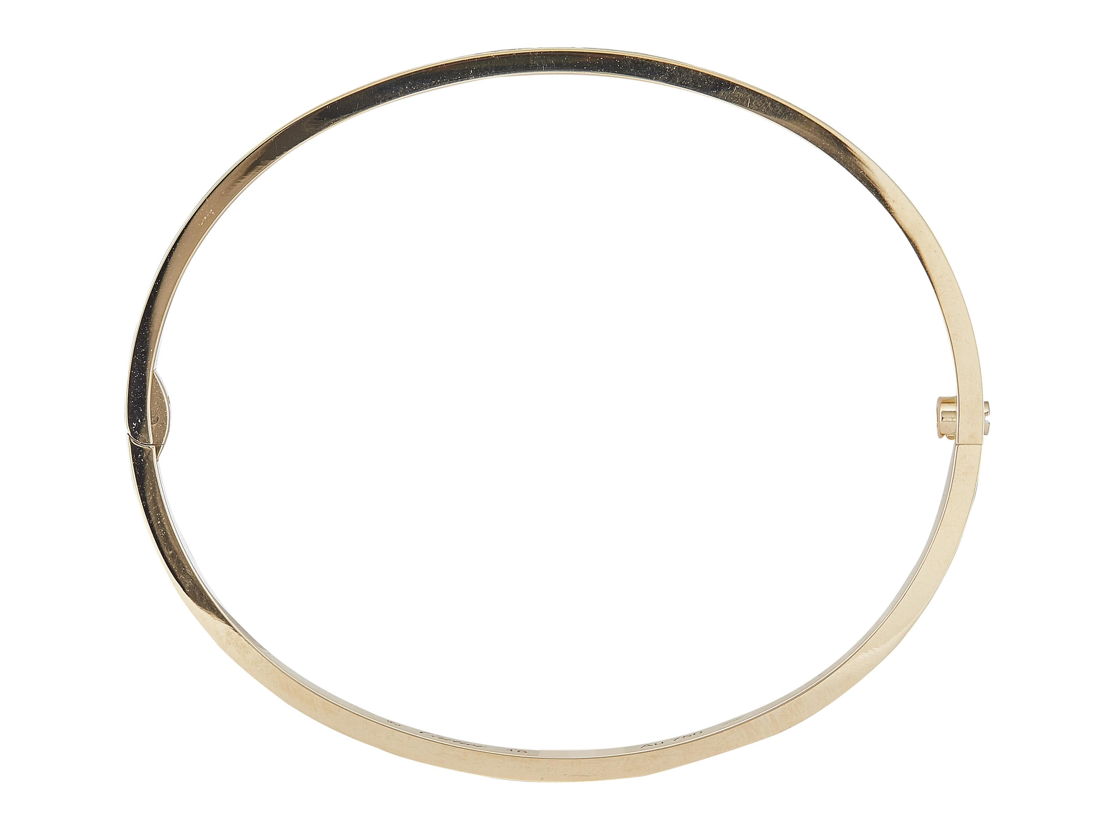 Cartier LOVE Armband Ein-Schrauben-Verschluss Kleines Modell Diamant Pave Größe 18 im Zustand „Hervorragend“ im Angebot in New York, NY