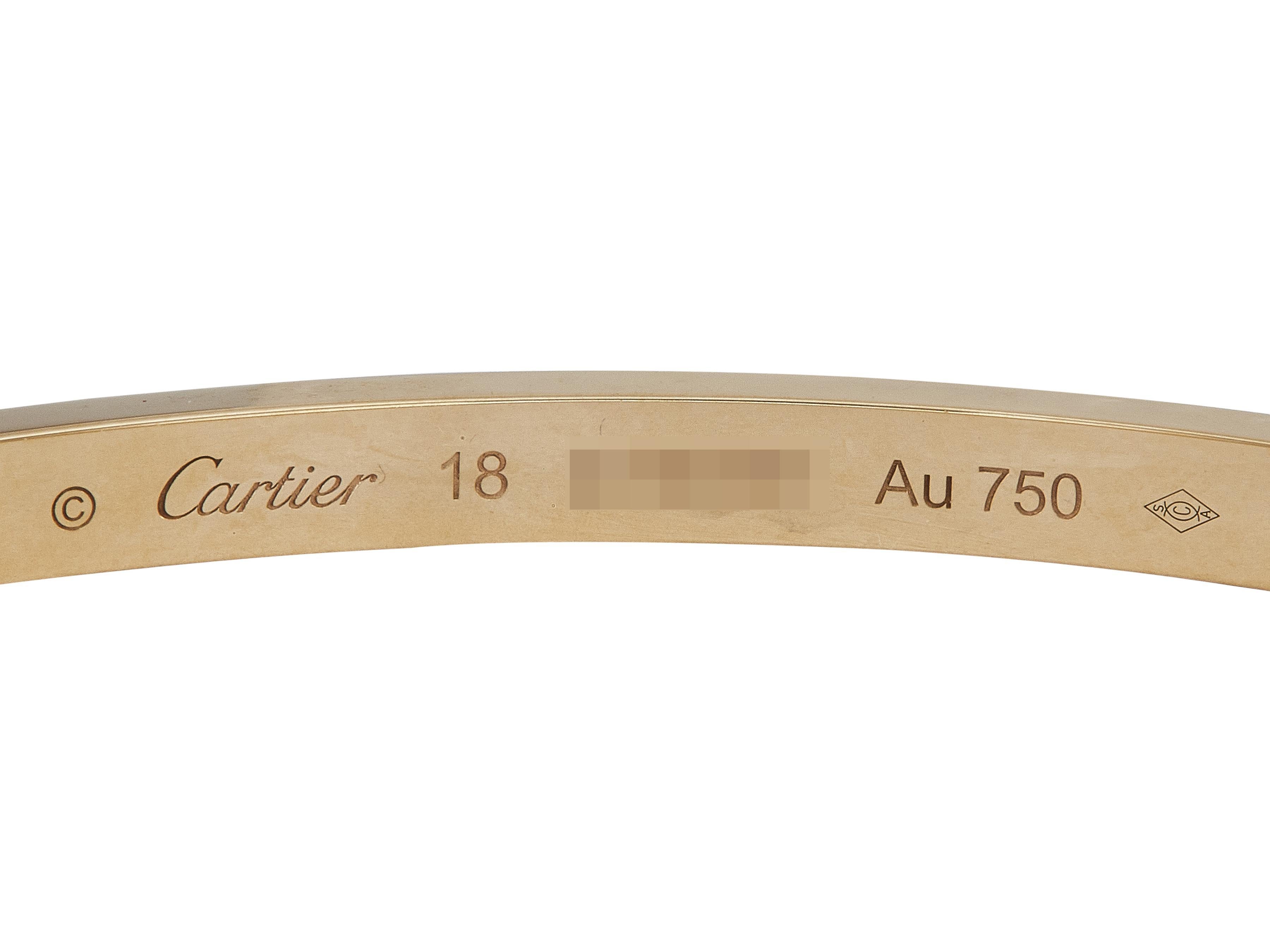 Cartier LOVE Armband Ein-Schrauben-Verschluss Kleines Modell Diamant Pave Größe 18 für Damen oder Herren im Angebot