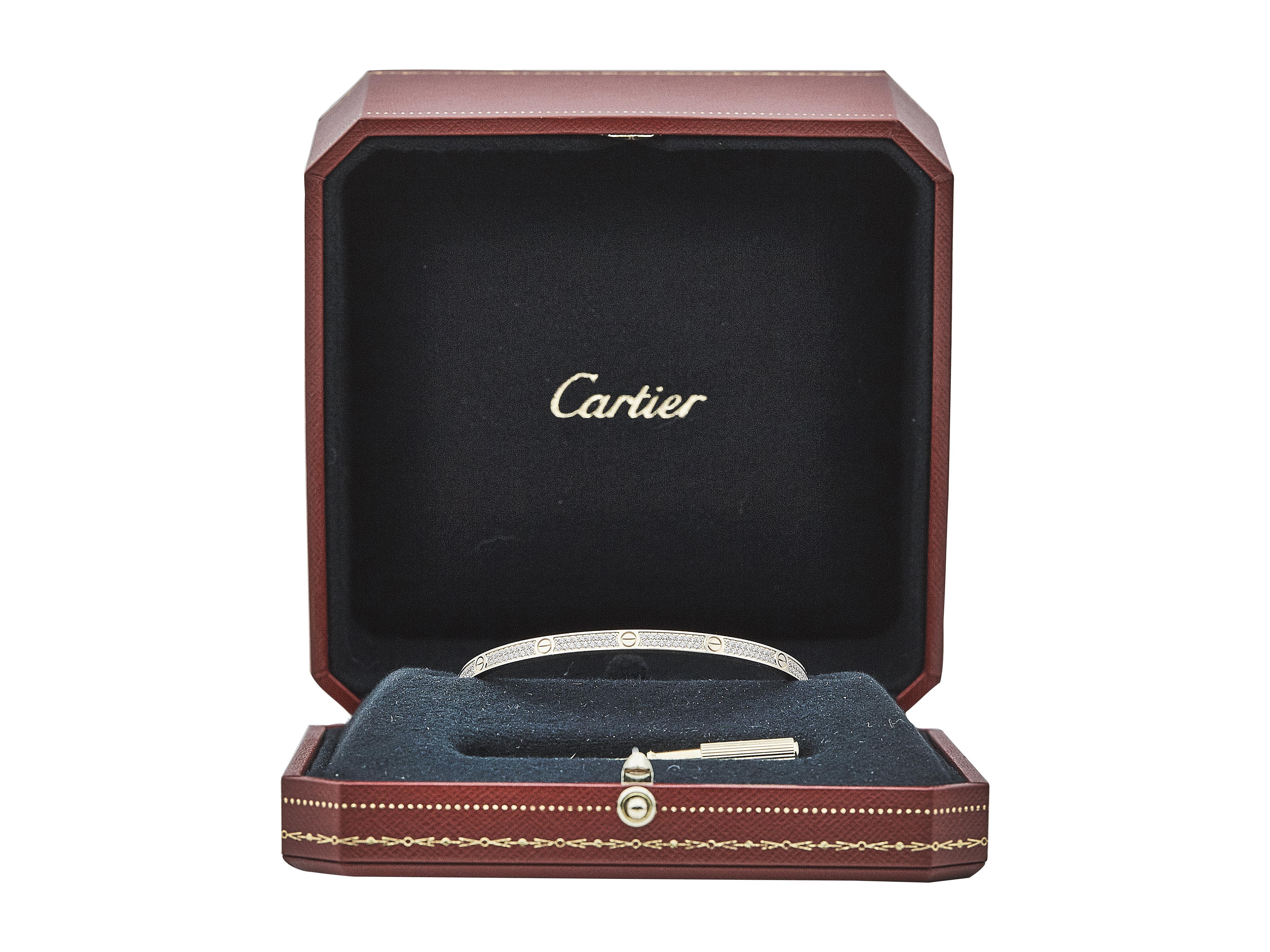 Cartier LOVE Armband Ein-Schrauben-Verschluss Kleines Modell Diamant Pave Größe 18 im Angebot 2