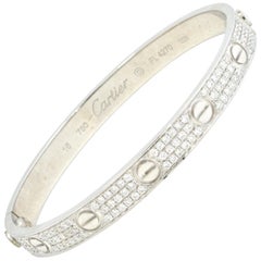 Cartier Love Bracelet in 18 Karat White Gold Custom Diamonds 'C-422'