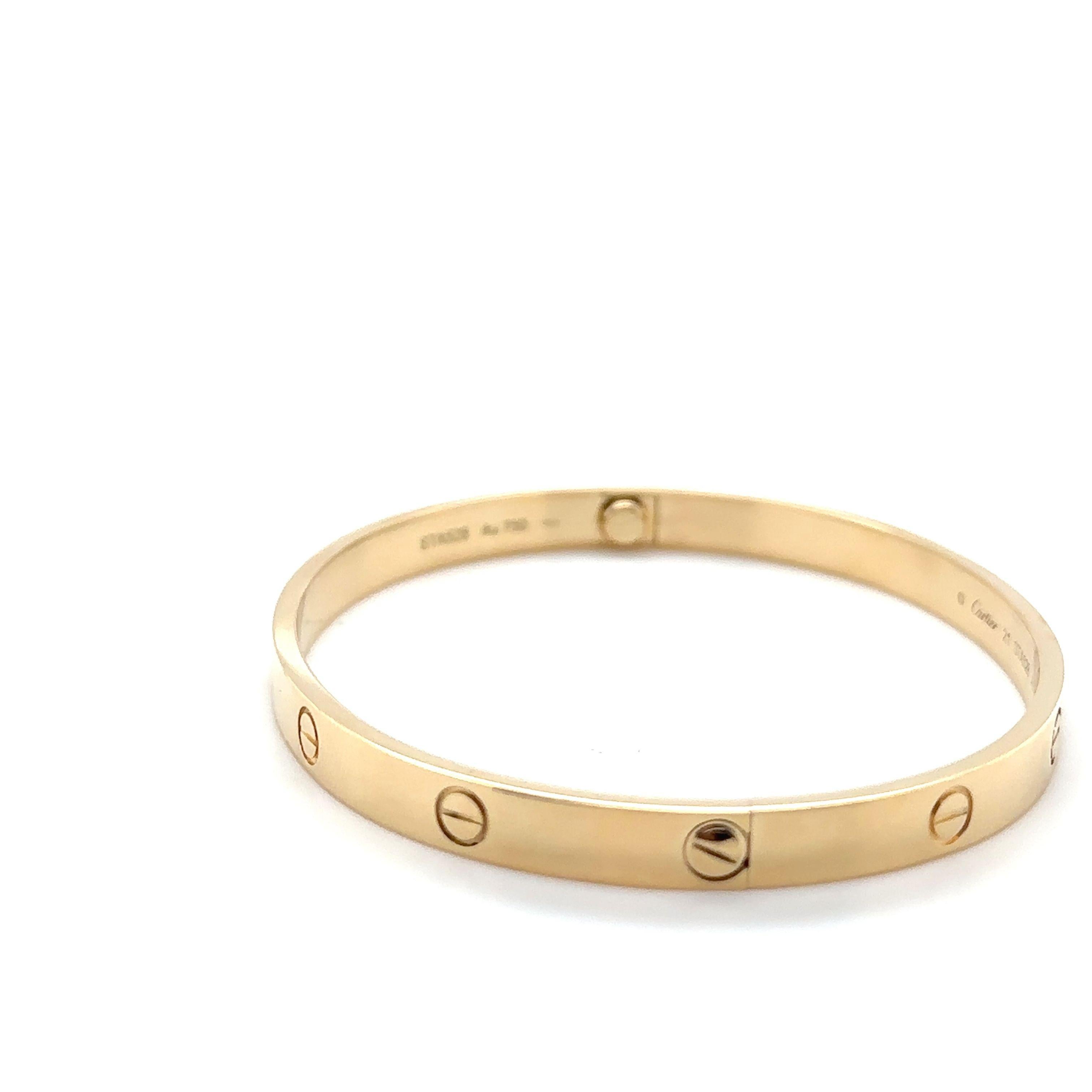 Cartier Love Bracelet - Size 21 In Excellent Condition In SYDNEY, NSW