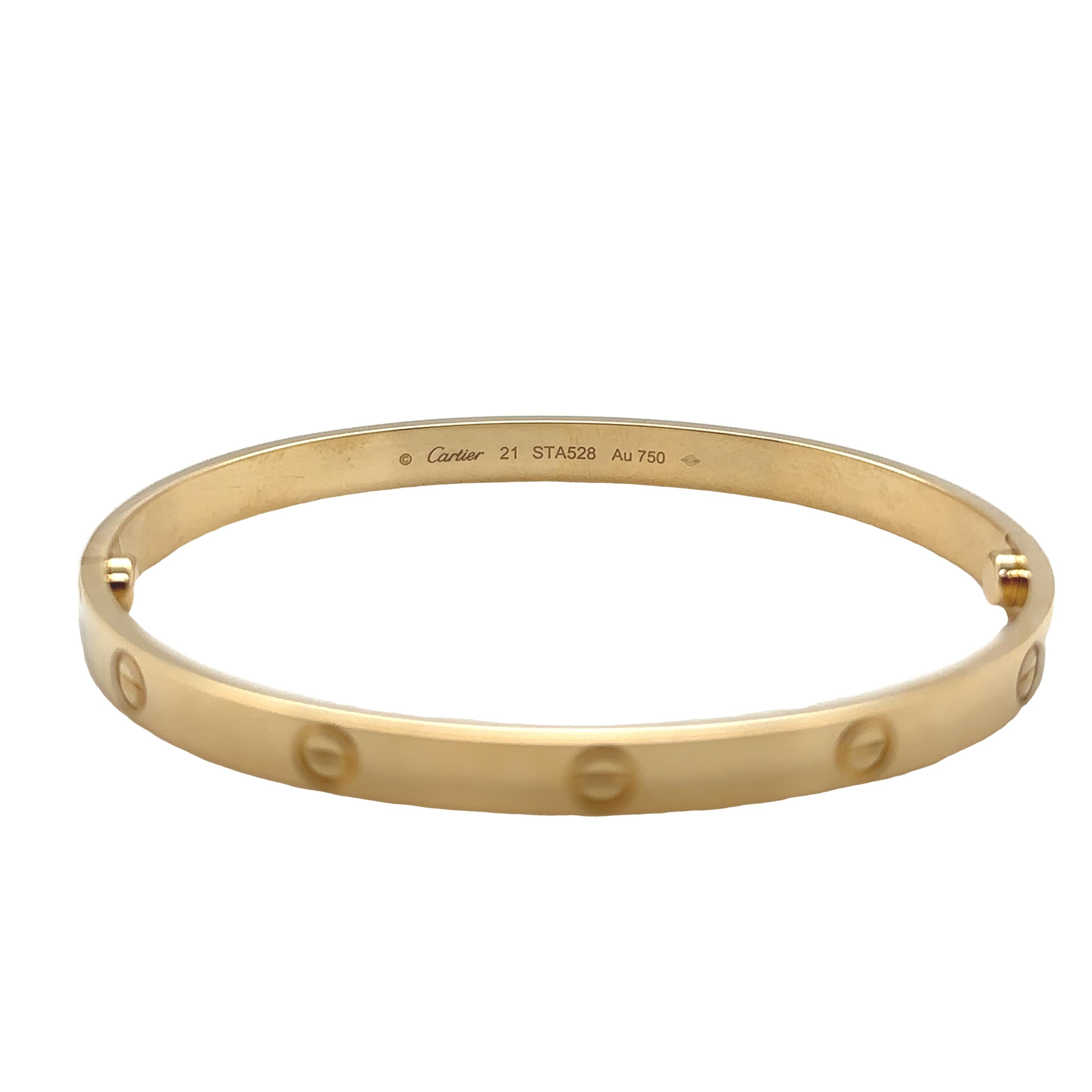 Women's Cartier Love Bracelet - Size 21