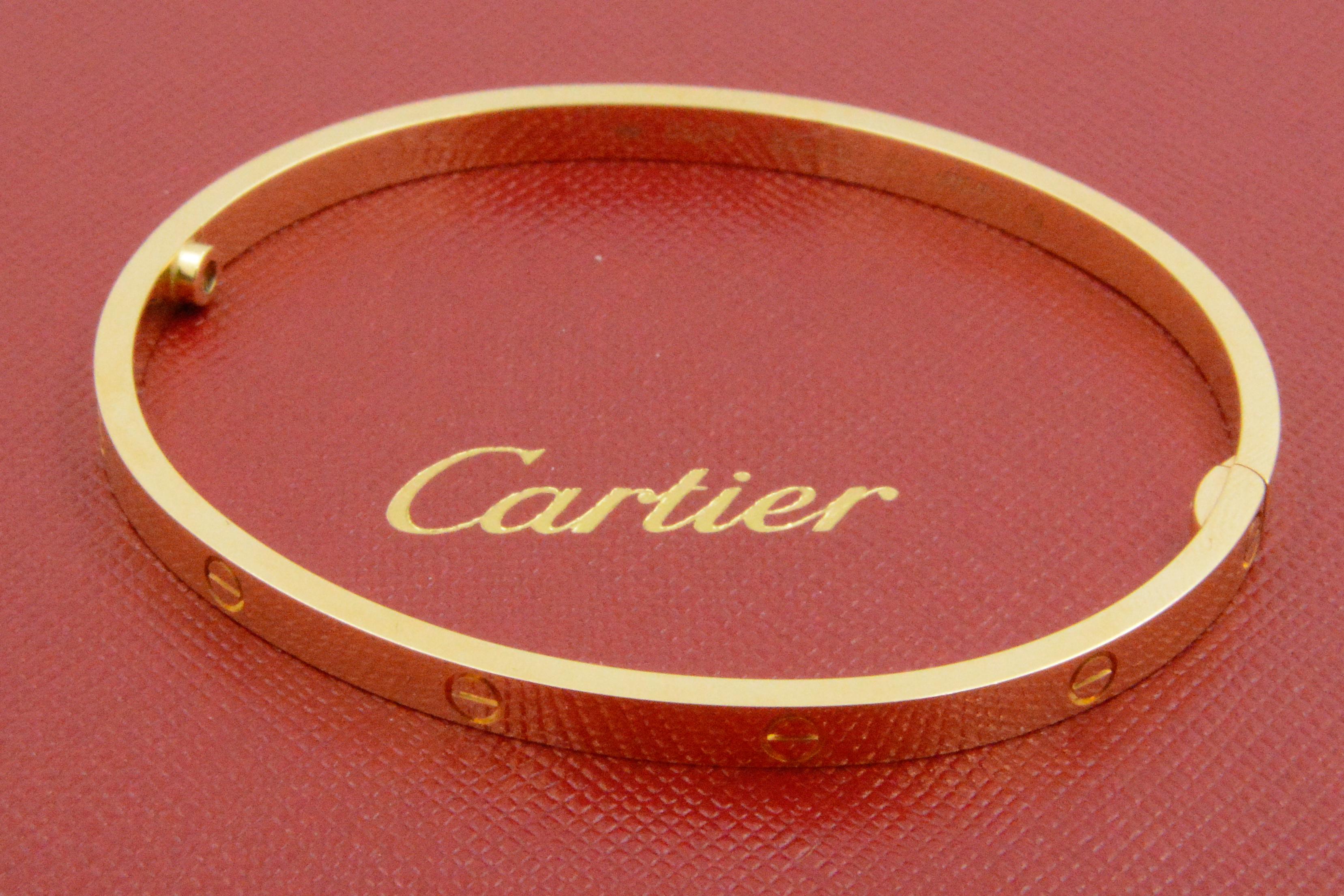 Cartier Love Bracelet Small 18 Karat Yellow Gold 5