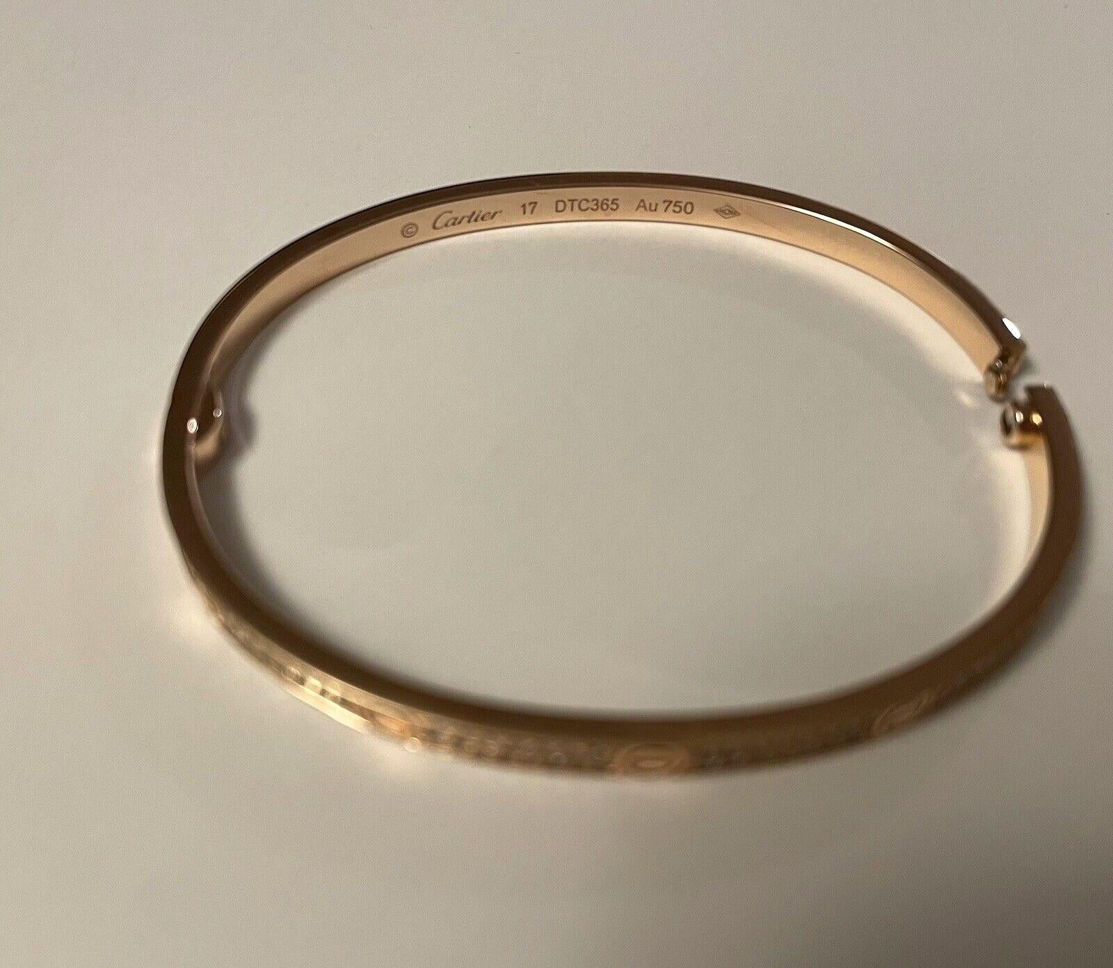 Cartier Love Bracelet Small in 18k Rose Gold Diamonds with box & Papers In Excellent Condition For Sale In Bilbao, ES