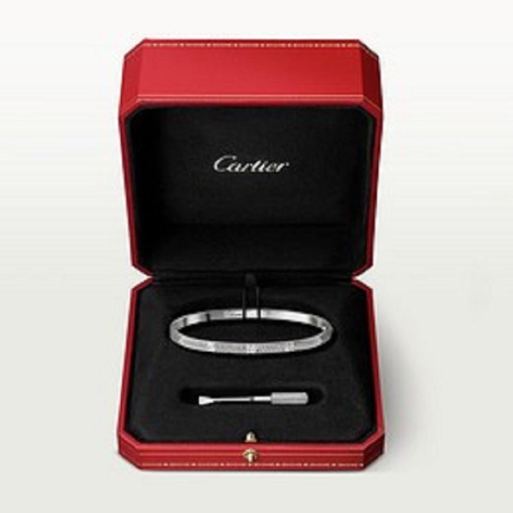 Cartier Love Bracelet Small in 18k White Gold Diamonds with box 2