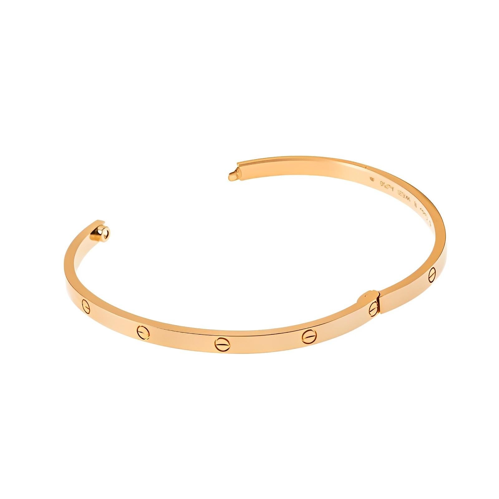 Men's Cartier Love Bracelet Small Model 18k Rose Gold Size 18