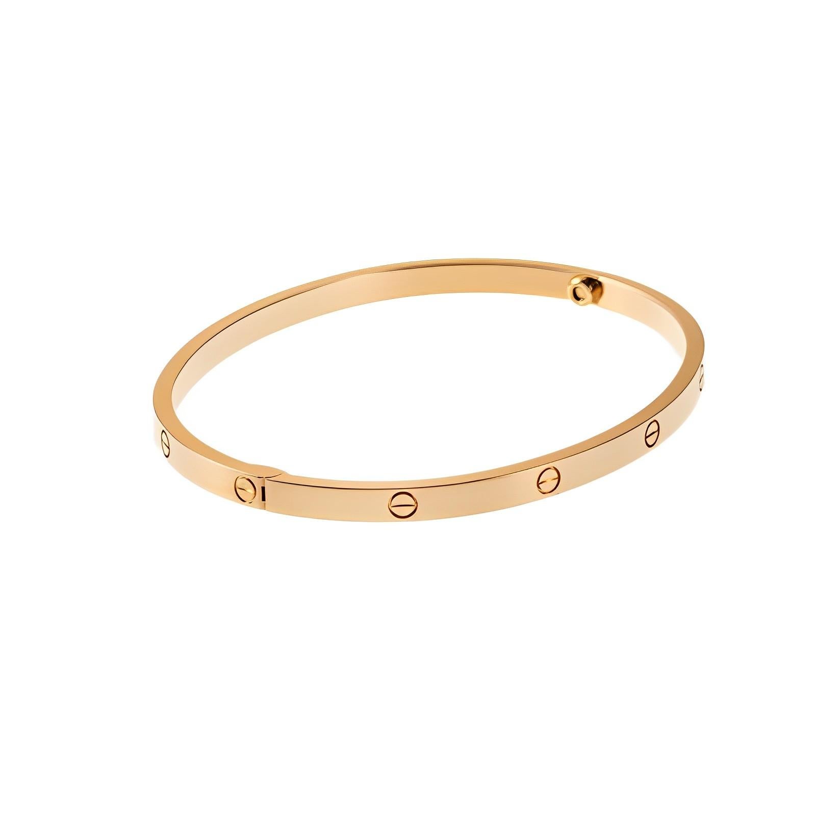 Cartier Love Bracelet Small Model 18k Rose Gold Size 18 1