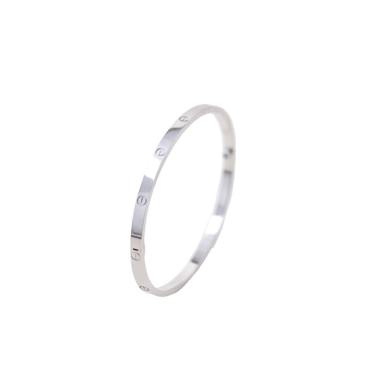 Cartier Love Bracelet Small Model 18K White Gold Size 16