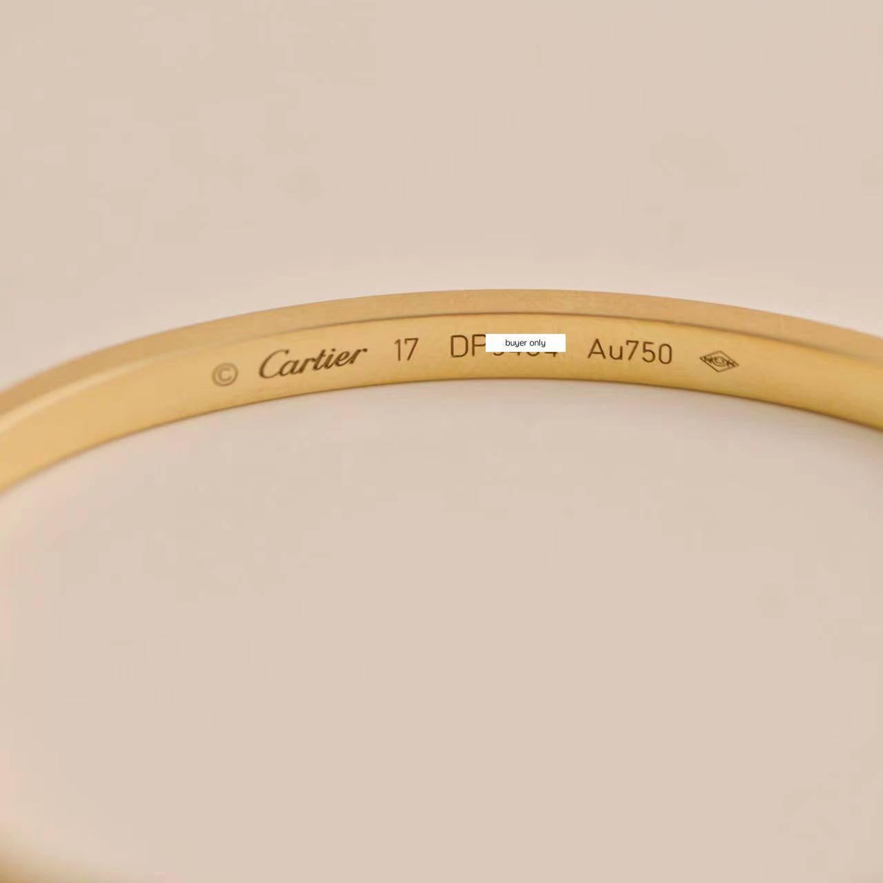  Cartier Bracelet Love en or jaune 18 carats, petit modèle, taille 17 Unisexe 