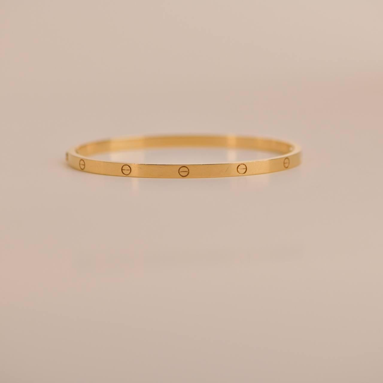Cartier Love Bracelet Small Model 18K Yellow Gold Size 18 1