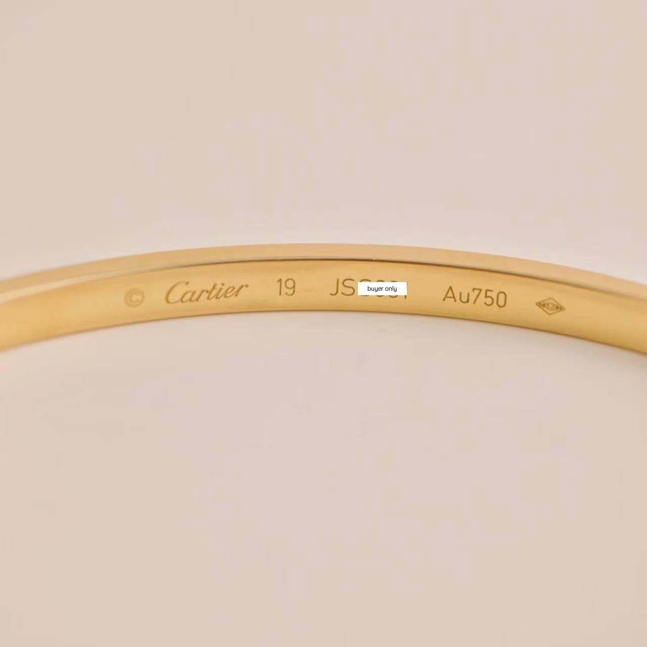 Women's or Men's Cartier Love Bracelet Small Model 18K Yellow Gold Size 19