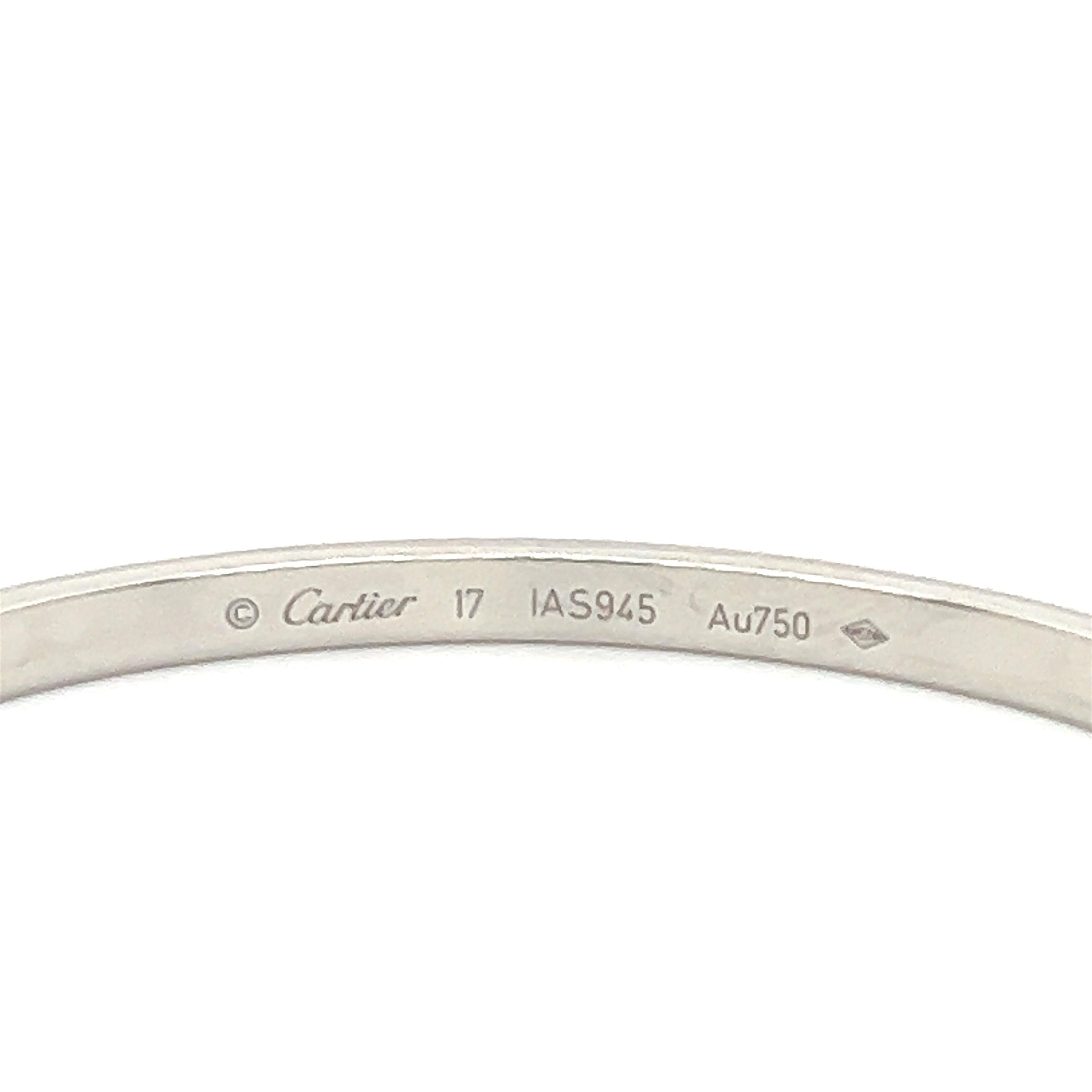 Cartier Love Pulsera Pequeña Modelo 6 Diamantes Oro Blanco Corte redondo