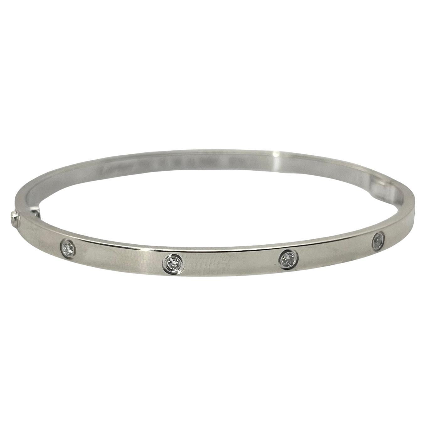 Cartier Love Bracelet Small Model in White Gold with 10 Diamonds For Sale