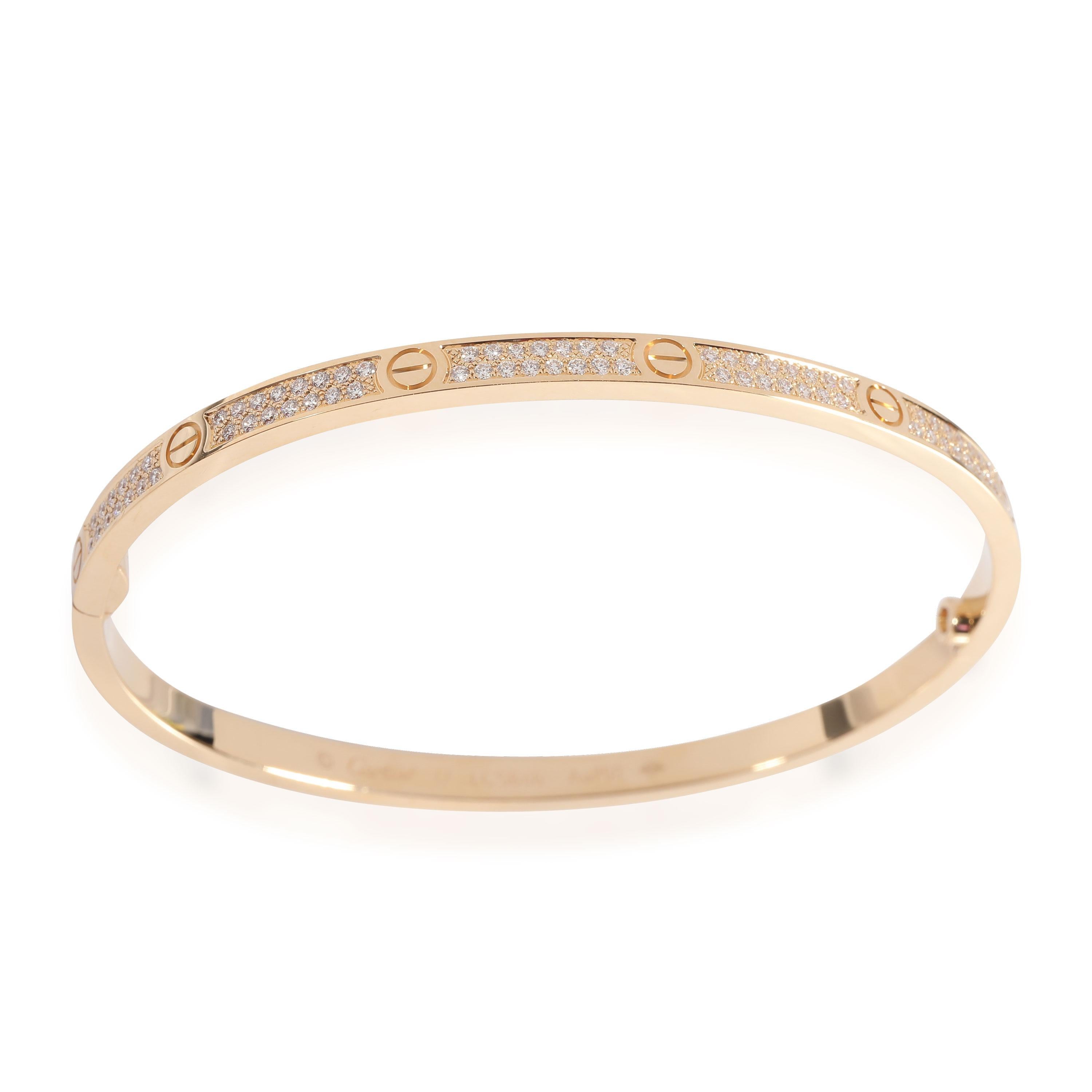 Cartier Love Bracelet, Small Model, Paved (Yellow Gold) In Excellent Condition For Sale In New York, NY