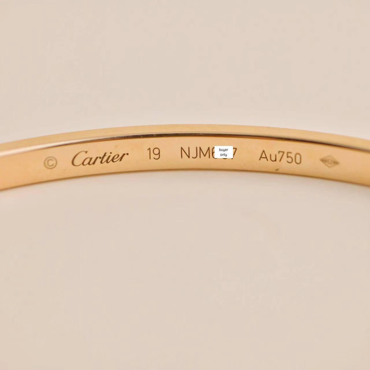 Cartier Love Bracelet Small Model Rose Gold Size 19 For Sale 3