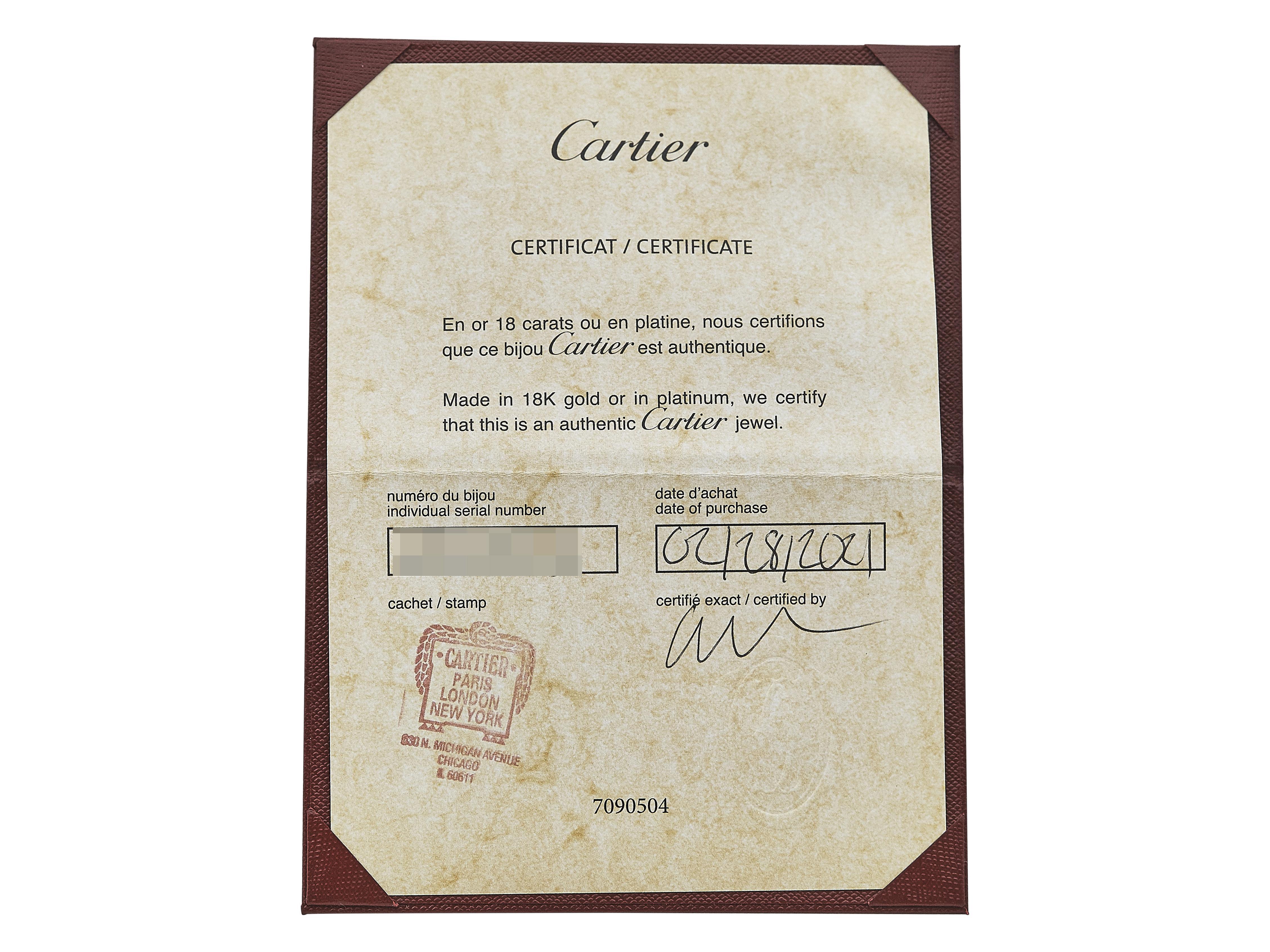 Cartier LOVE Bracelet Petit Modèle Fermeture à Vis Unique Or Blanc 18K Taille 19 en vente 1