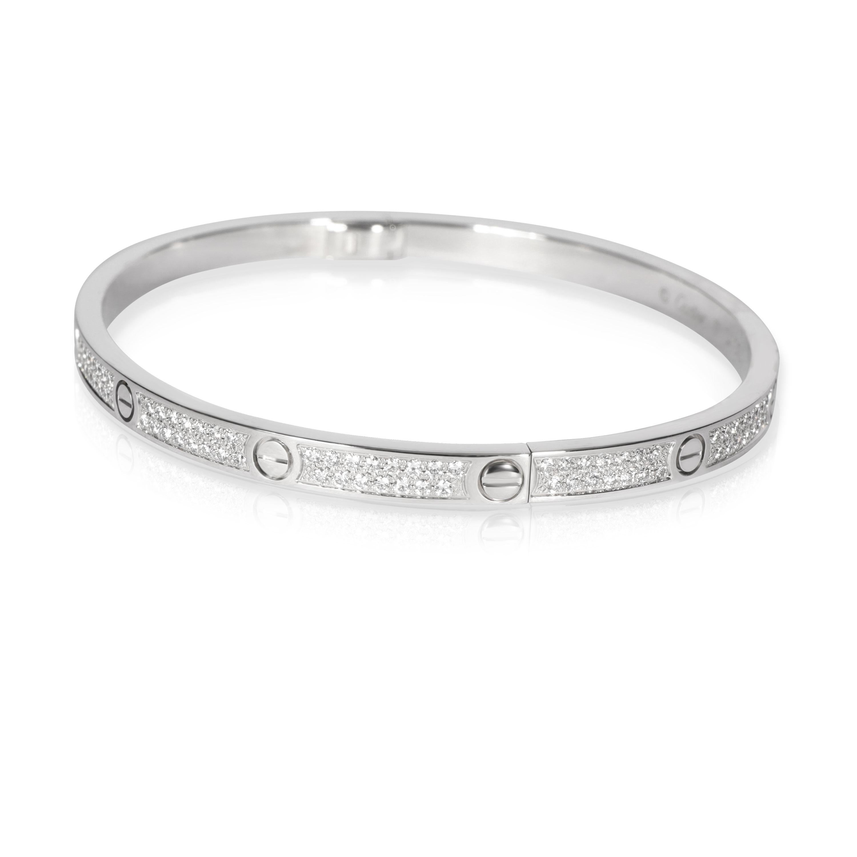 Cartier Love Bracelet Small Model with Pave Diamonds in 18K White Gold 0.95 CTW

PRIMARY DETAILS
SKU: 107979
Listing Title: Cartier Love Bracelet Small Model with Pave Diamonds in 18K White Gold 0.95 CTW
Condition Description: Retails for 27,700