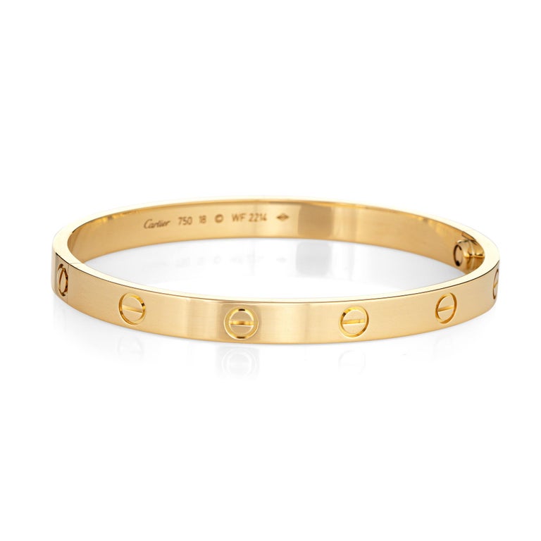 Cartier Love Bracelet 18 Karat Yellow Gold Pre Owned Signed New Screw System At 1stdibs Pre Owned Cartier Love Bracelet Pre Owned Gold Bangles Pre Owned Cartier Love Bracelet Yellow Gold