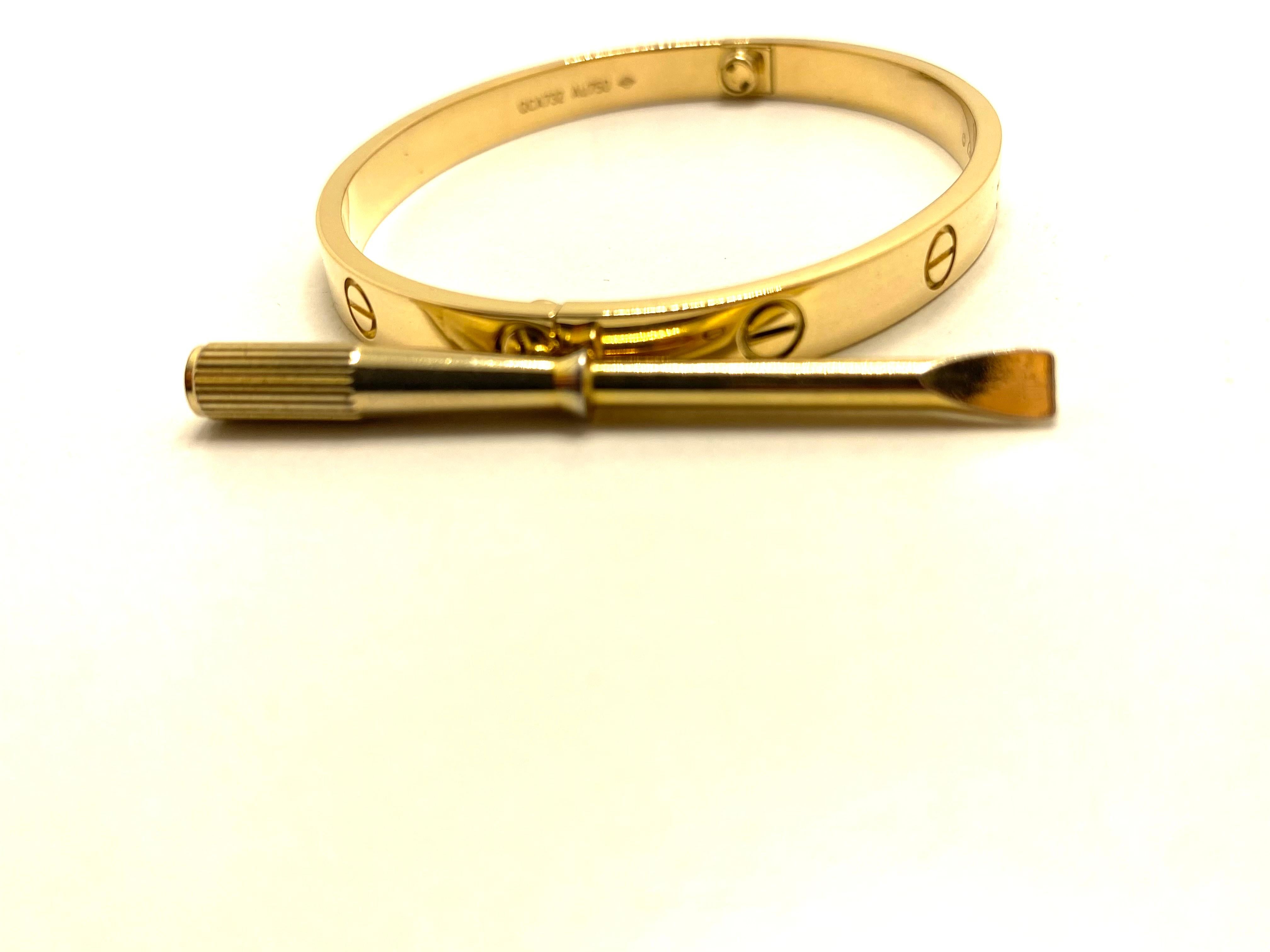 Artisan Cartier Love Bracelet Vintage Model in 18K Yellow Gold - 33.80g For Sale