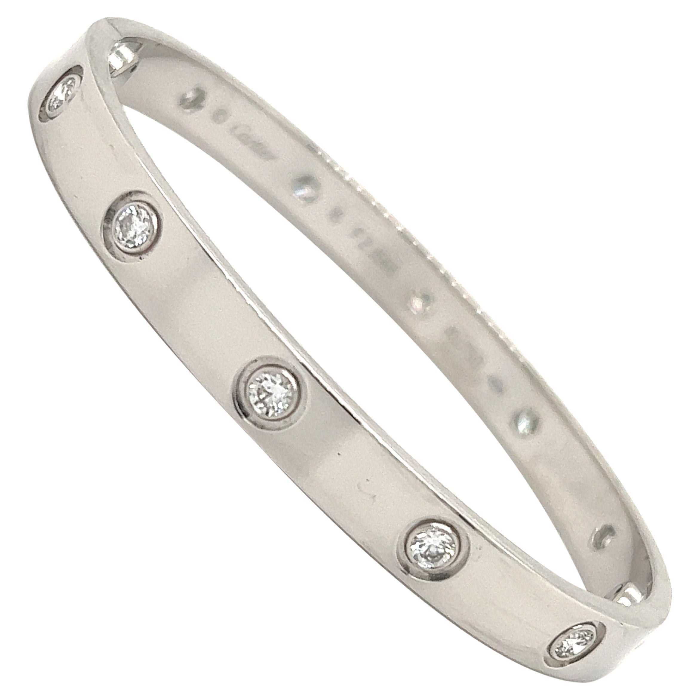 Cartier Love Bracelet White Gold 10 Diamond
