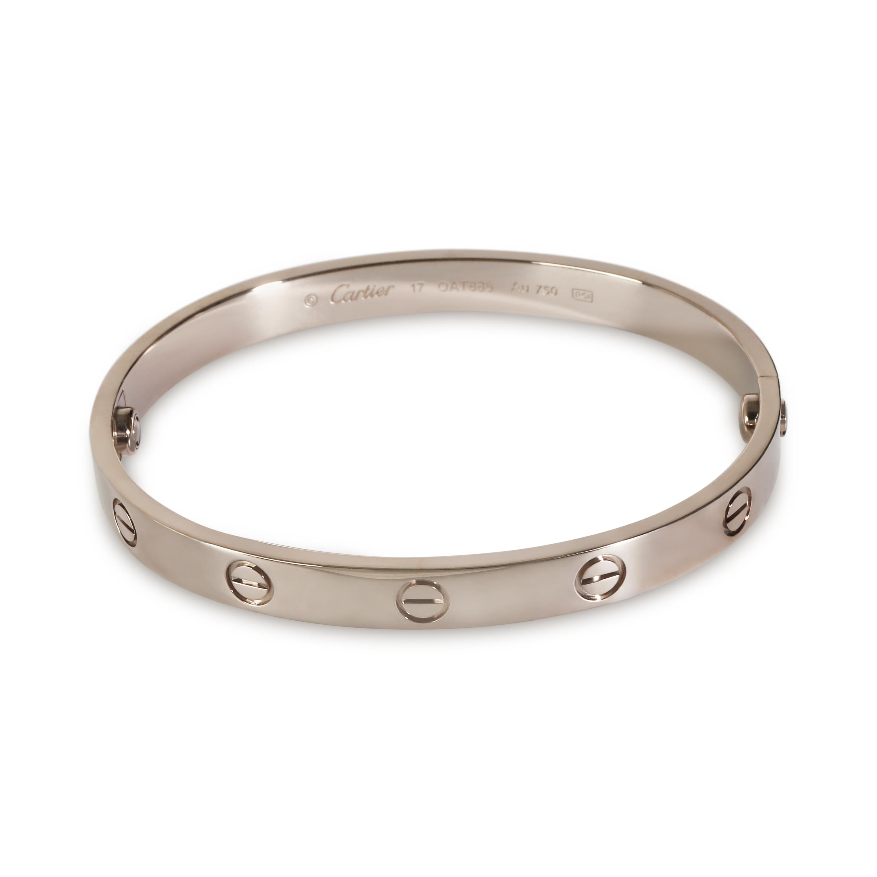 Women's or Men's Cartier Love Bracelet (White Gold) For Sale