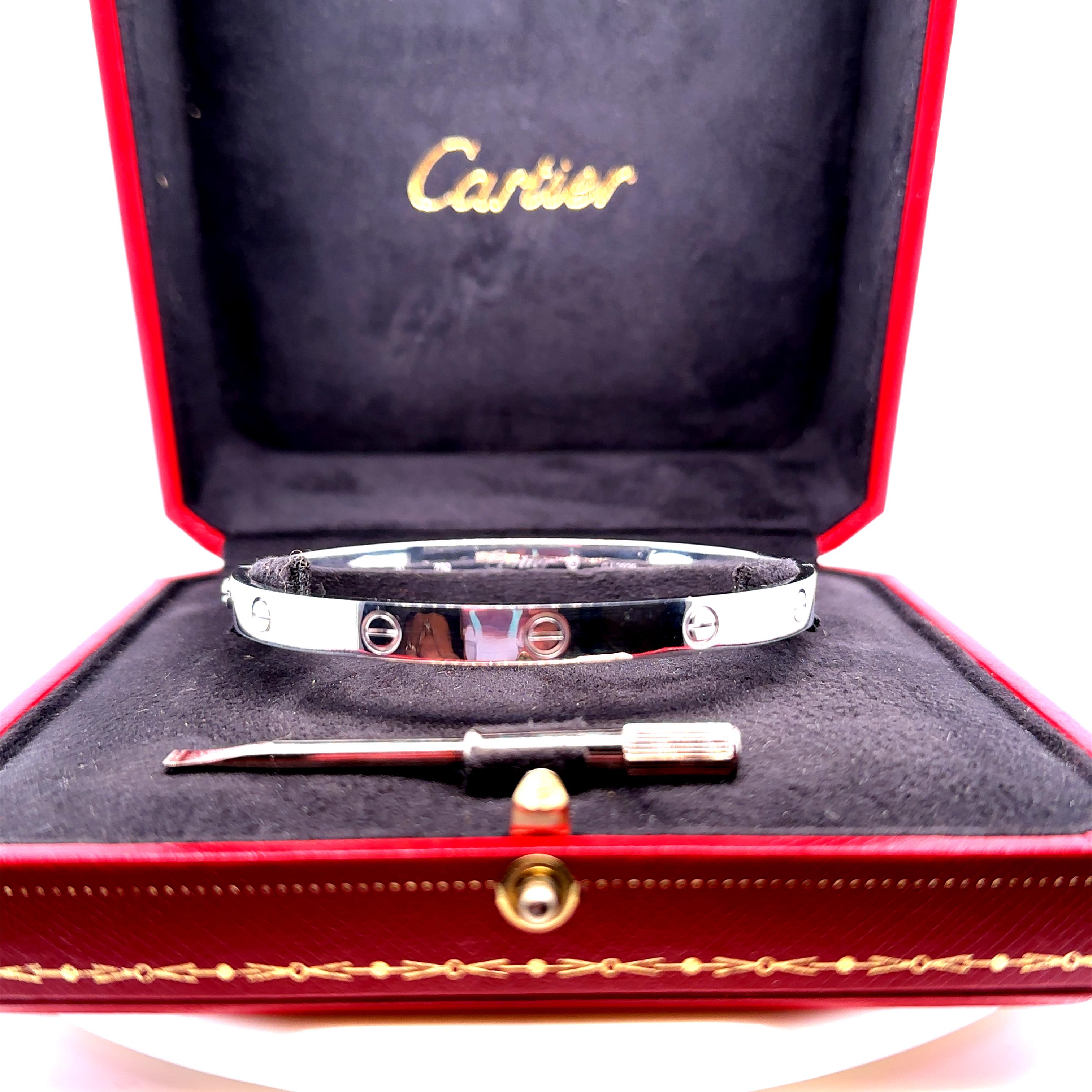 Cartier Love Bracelet White Gold In Excellent Condition In SYDNEY, NSW