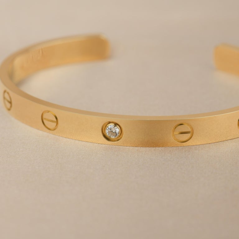 Cartier Love Bracelet with 1 Diamond 18K Yellow Gold 7