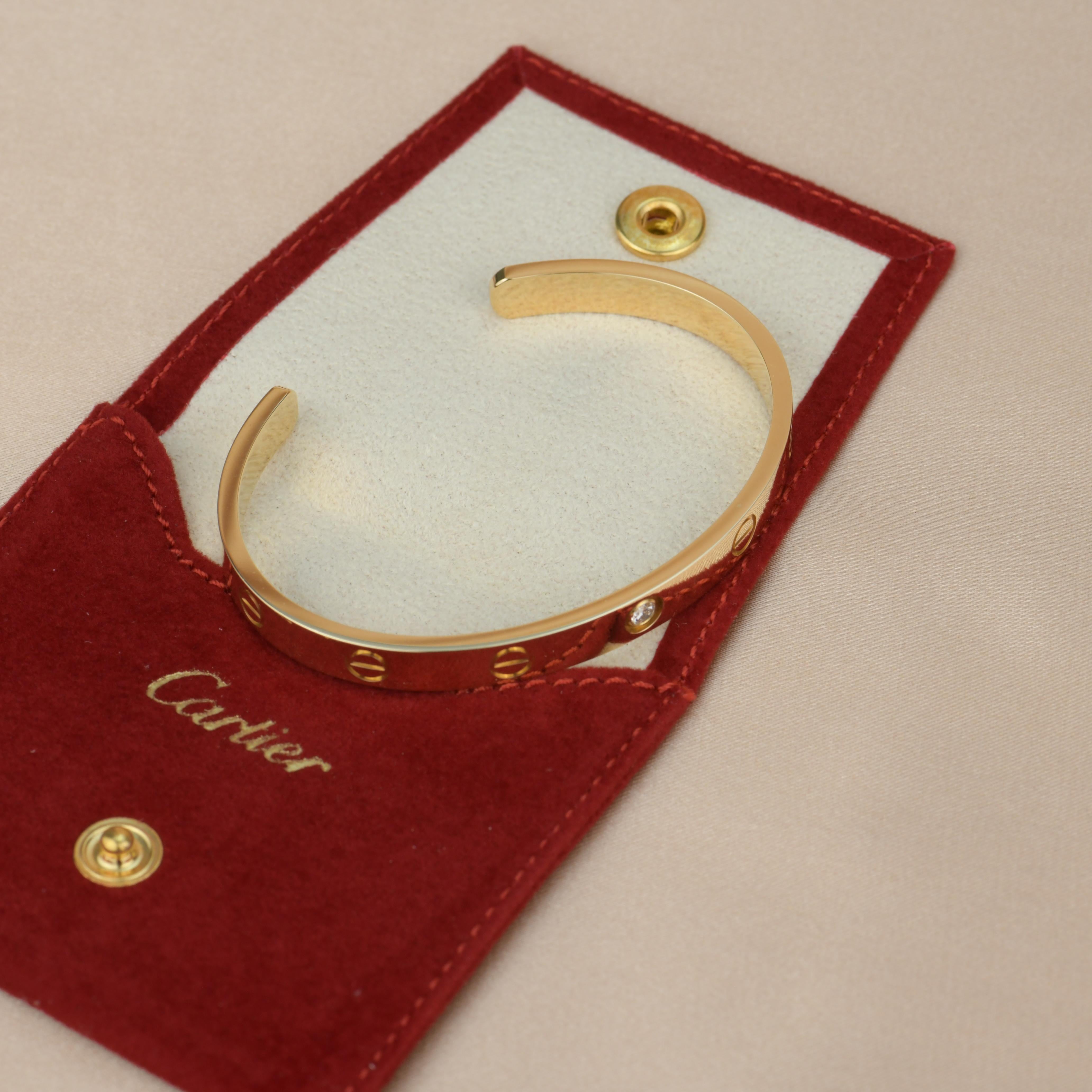 Cartier Love Bracelet with 1 Diamond 18K Yellow Gold 2