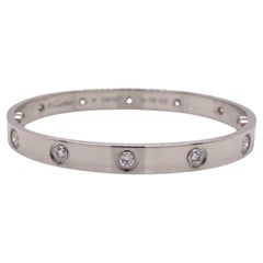 Cartier Love-Armband aus 18 Karat Weißgold mit 10 Diamanten, Größe 16 (C-517)