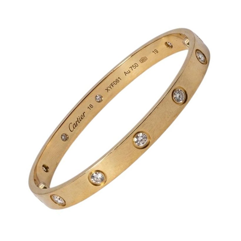 Cartier Love Bracelet with 10 Diamonds in 18k Yellow Gold