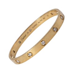 Cartier Love-Armband mit 10 Diamanten aus 18 Karat Gelbgold